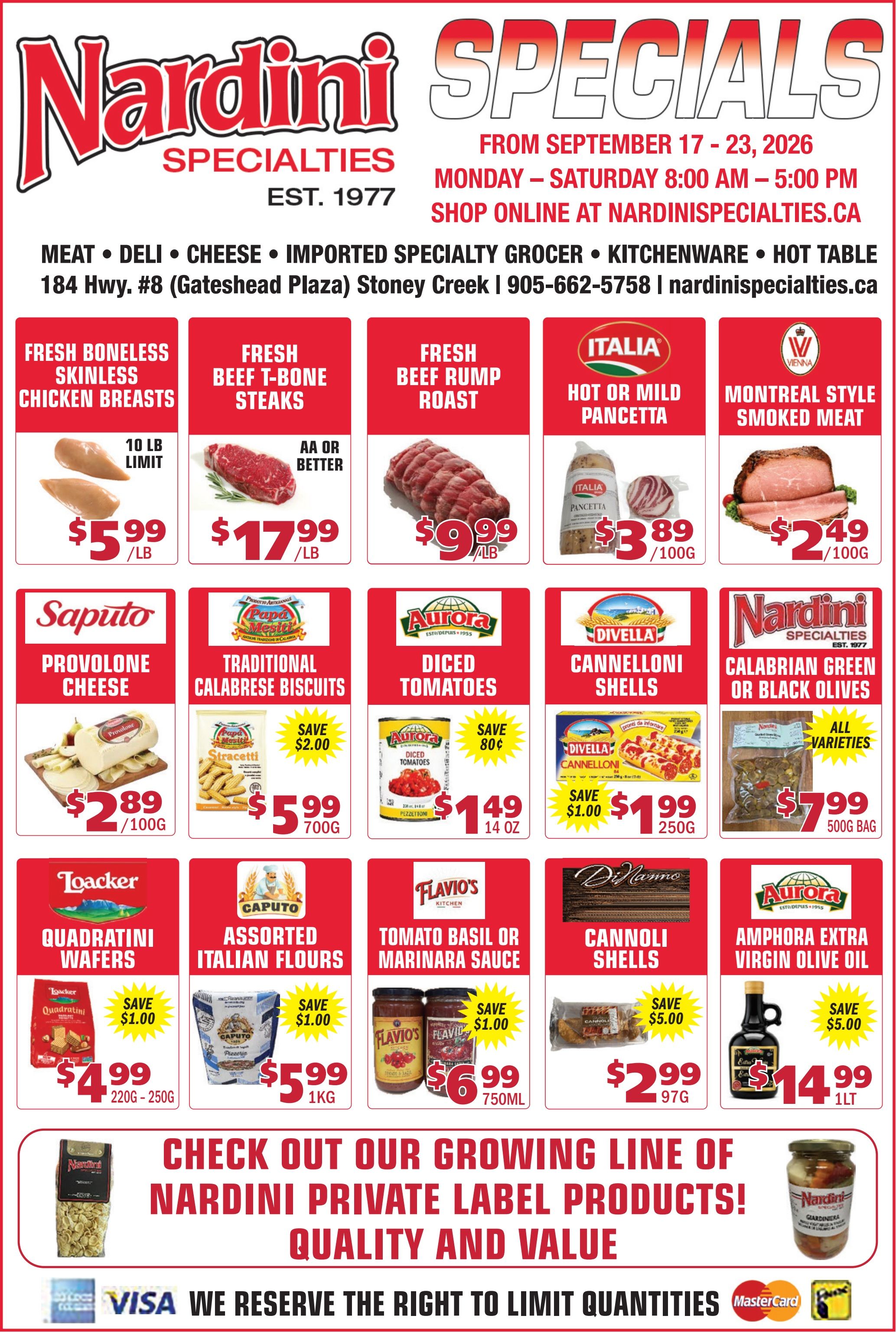 Nardini Specialties Flyer September 17 to 23