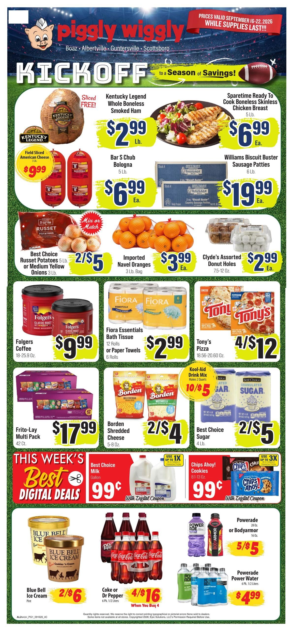 Piggly Wiggly (New Hope Area, AL) Weekly Ad September 16 - 22, 2026