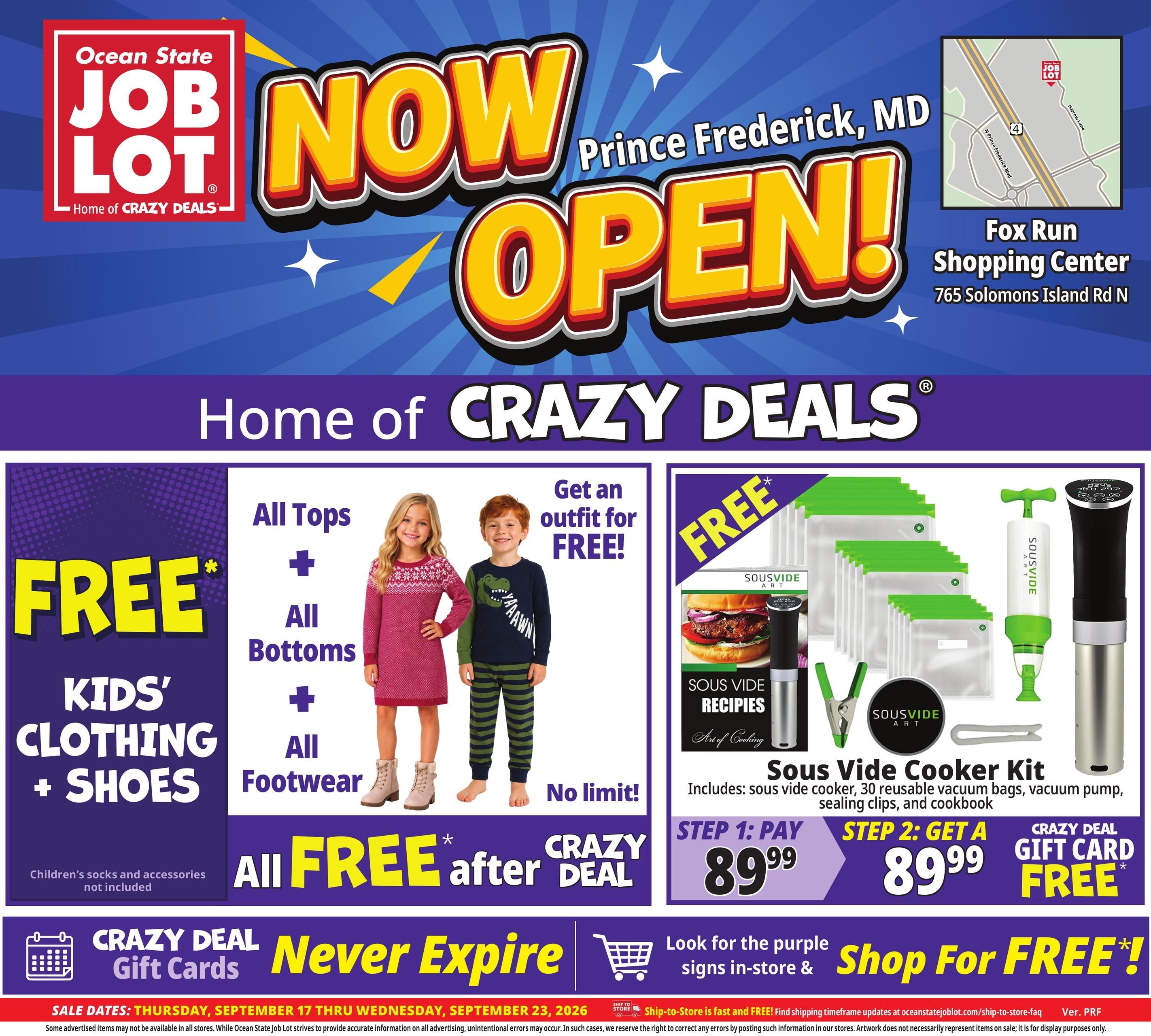 Ocean State Job Lot (Washington Area, DC) Weekly Ad September 17 - 23, 2026