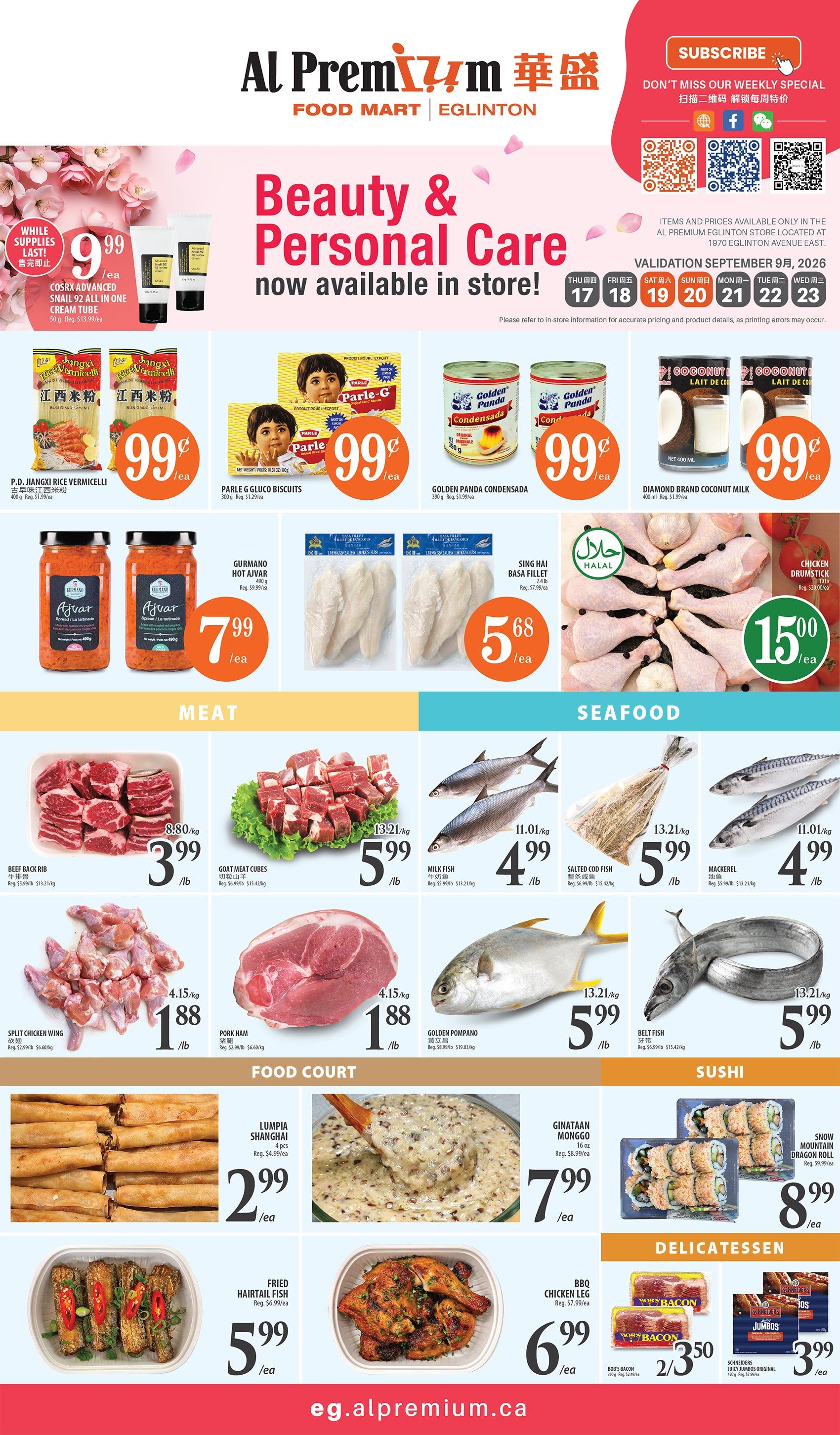 Al Premium Food Mart (Eglinton Ave.) Flyer September 17 to 23