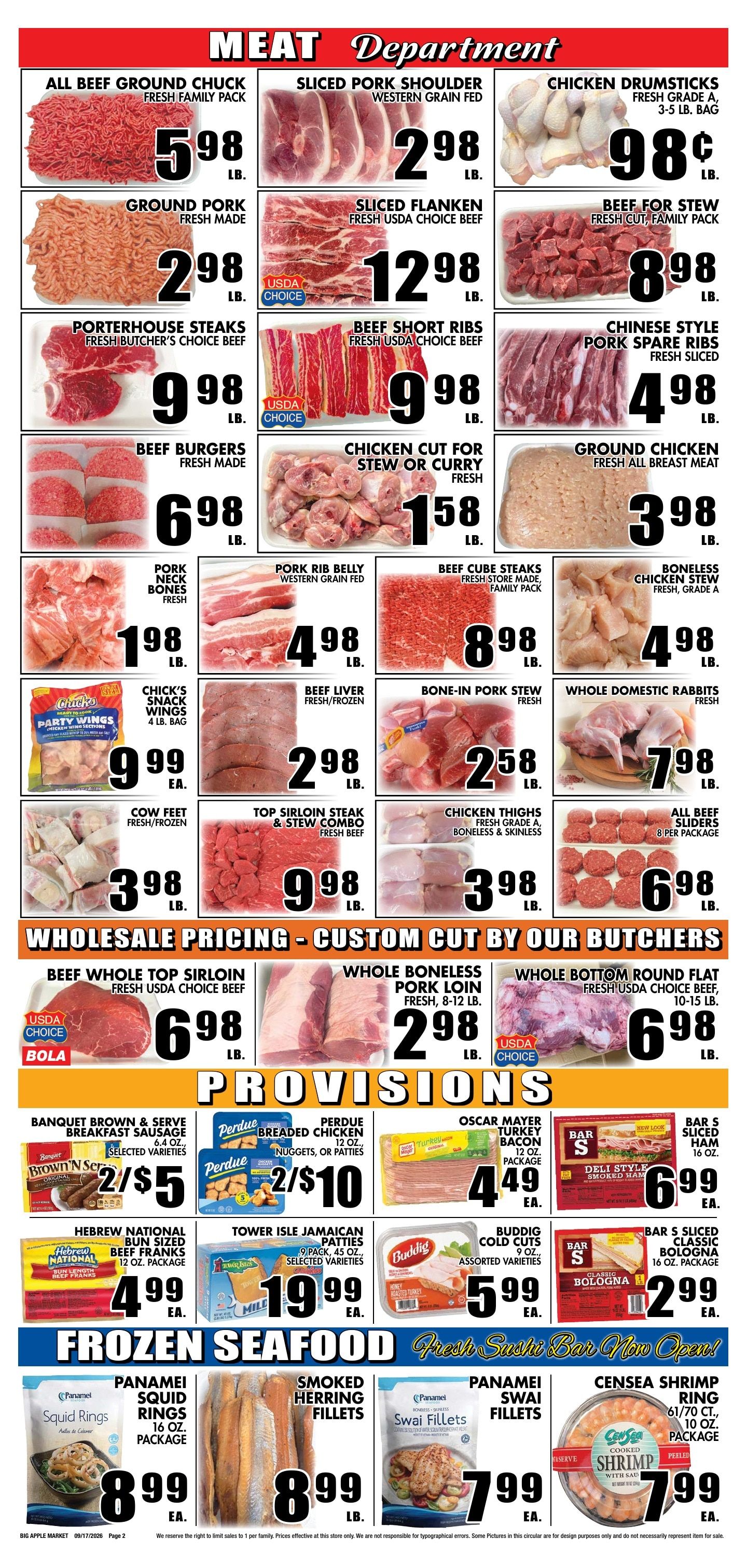 Big Apple Meat Market Weekly Ad September 17 - 30, 2026