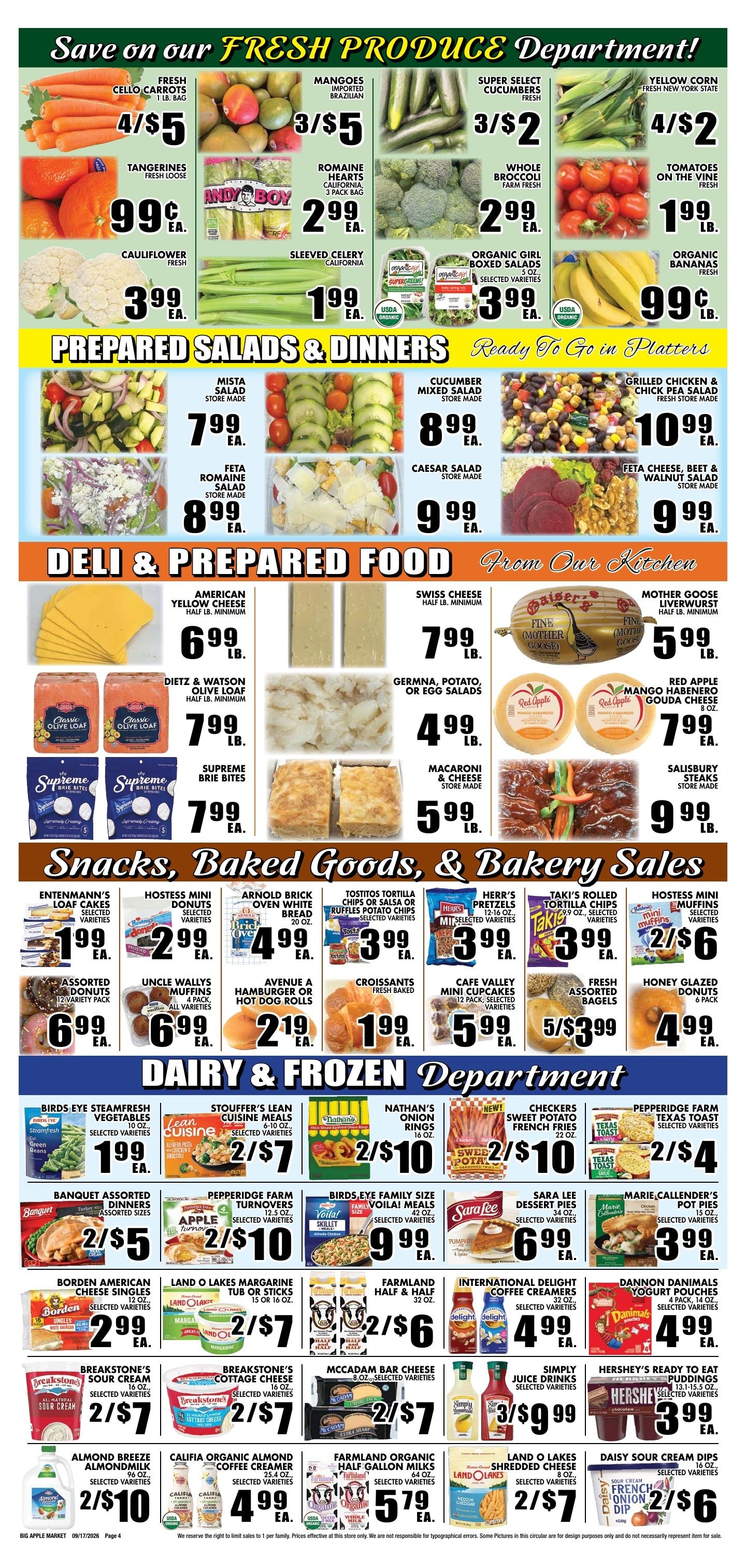 Big Apple Meat Market Weekly Ad September 17 - 30, 2026