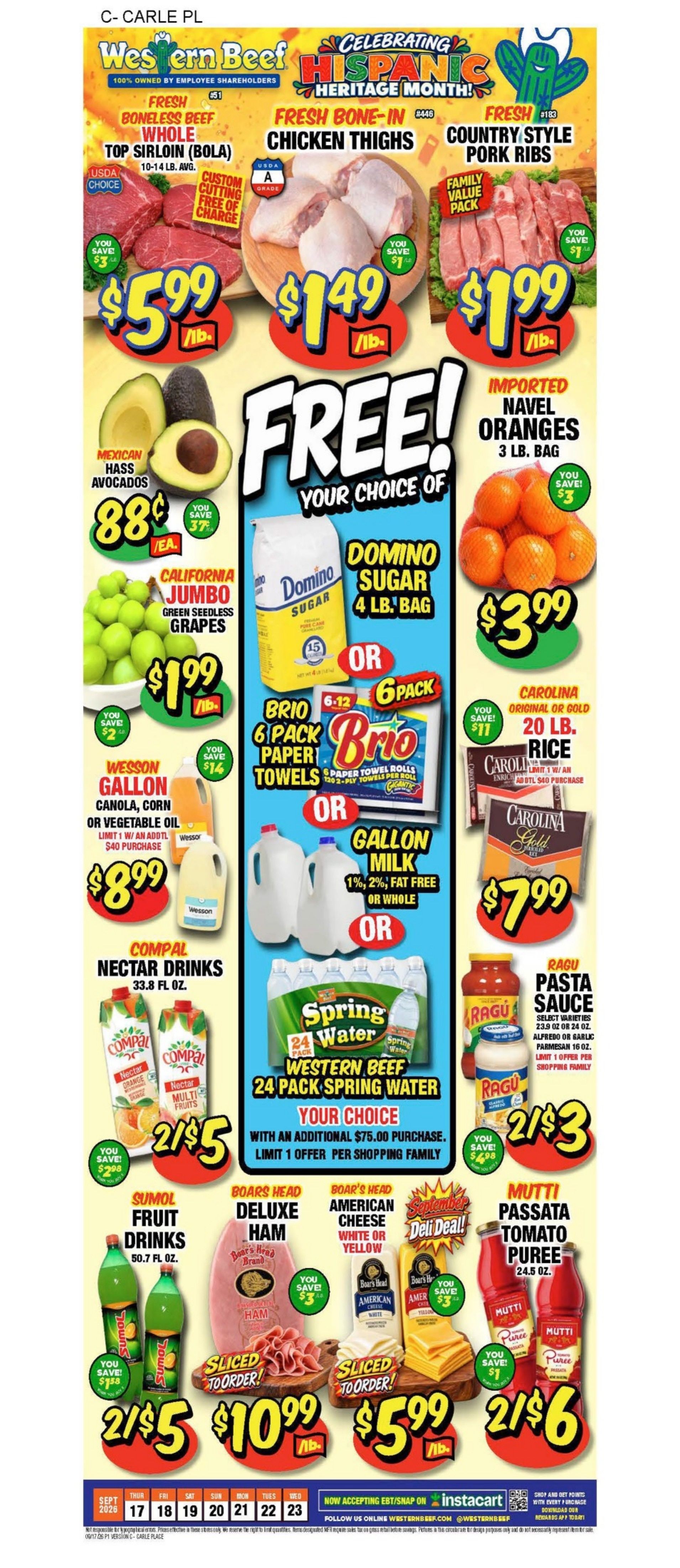 Western Beef (Road Carle Place, NY) Weekly Ad September 17 - 23, 2026