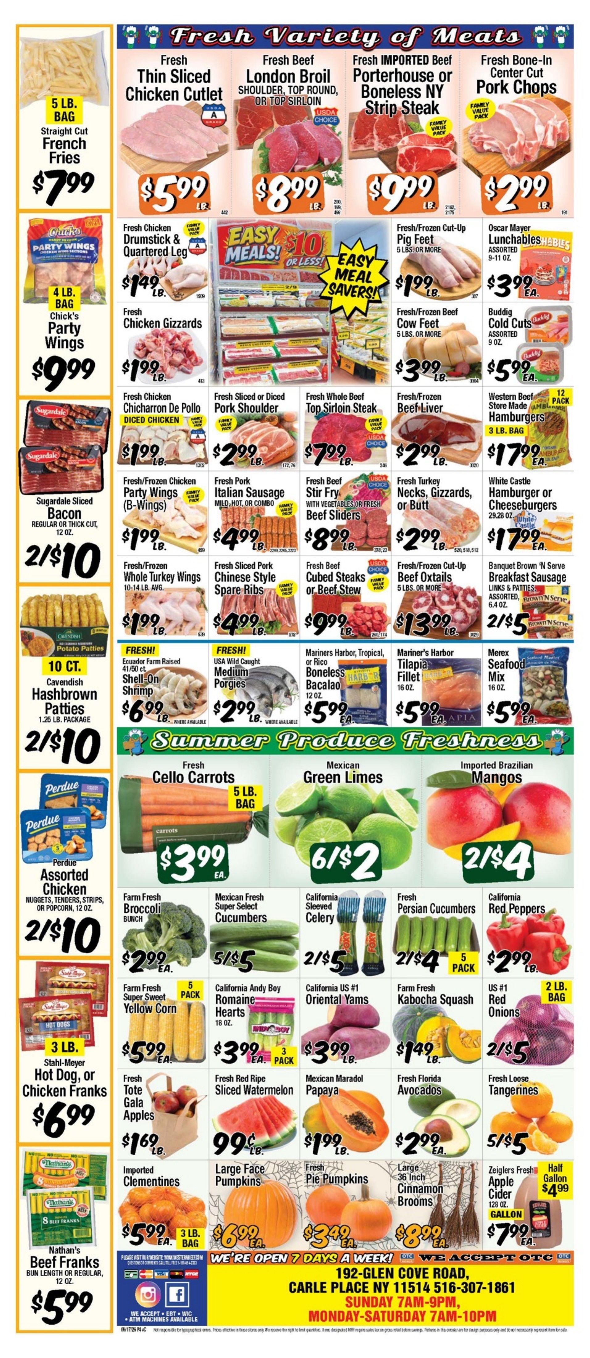 Western Beef (Road Carle Place, NY) Weekly Ad September 17 - 23, 2026