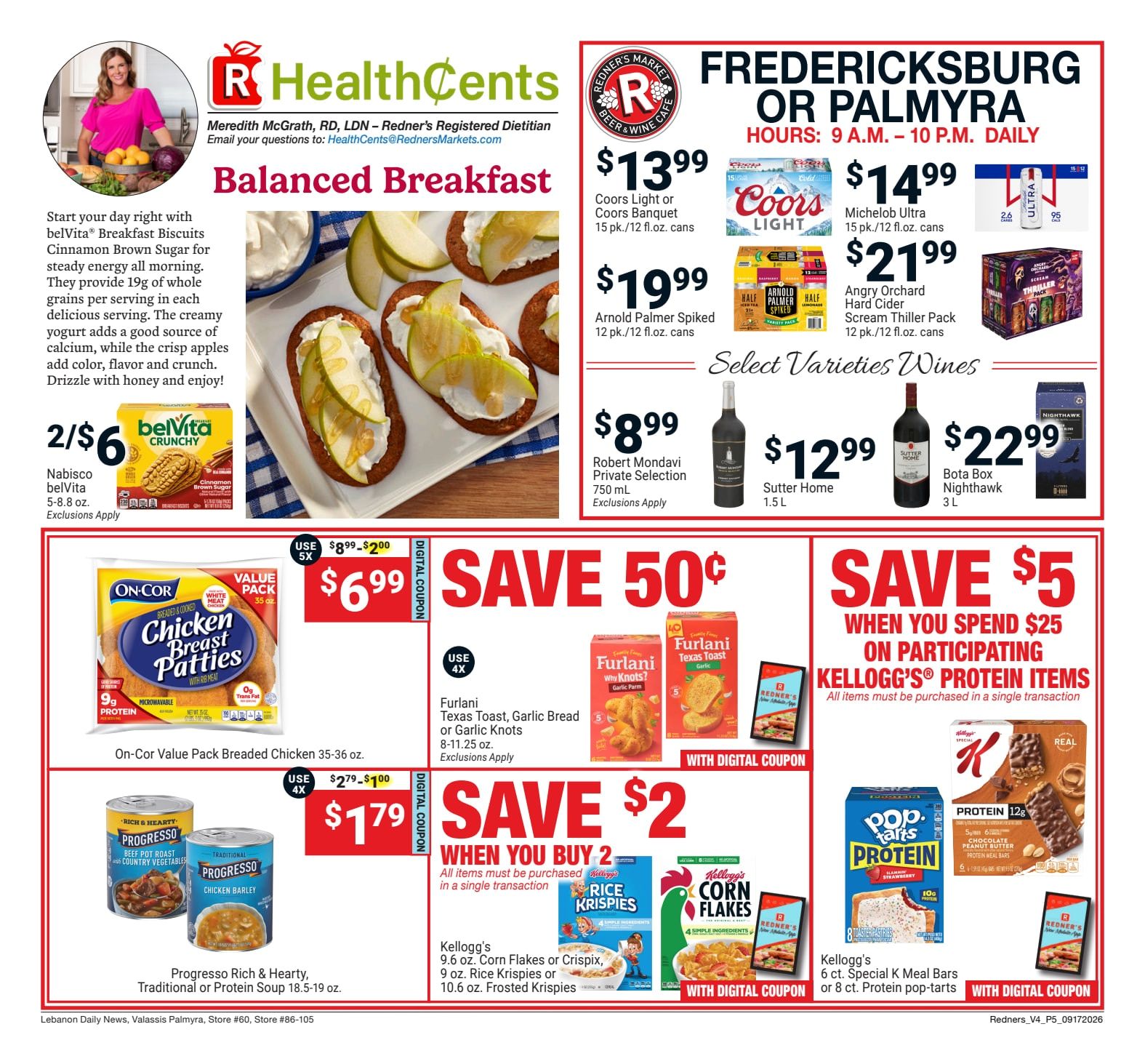 Redner's Markets (Fredericksburg and Palmyra, PA) Weekly Ad September 17 - 23, 2026