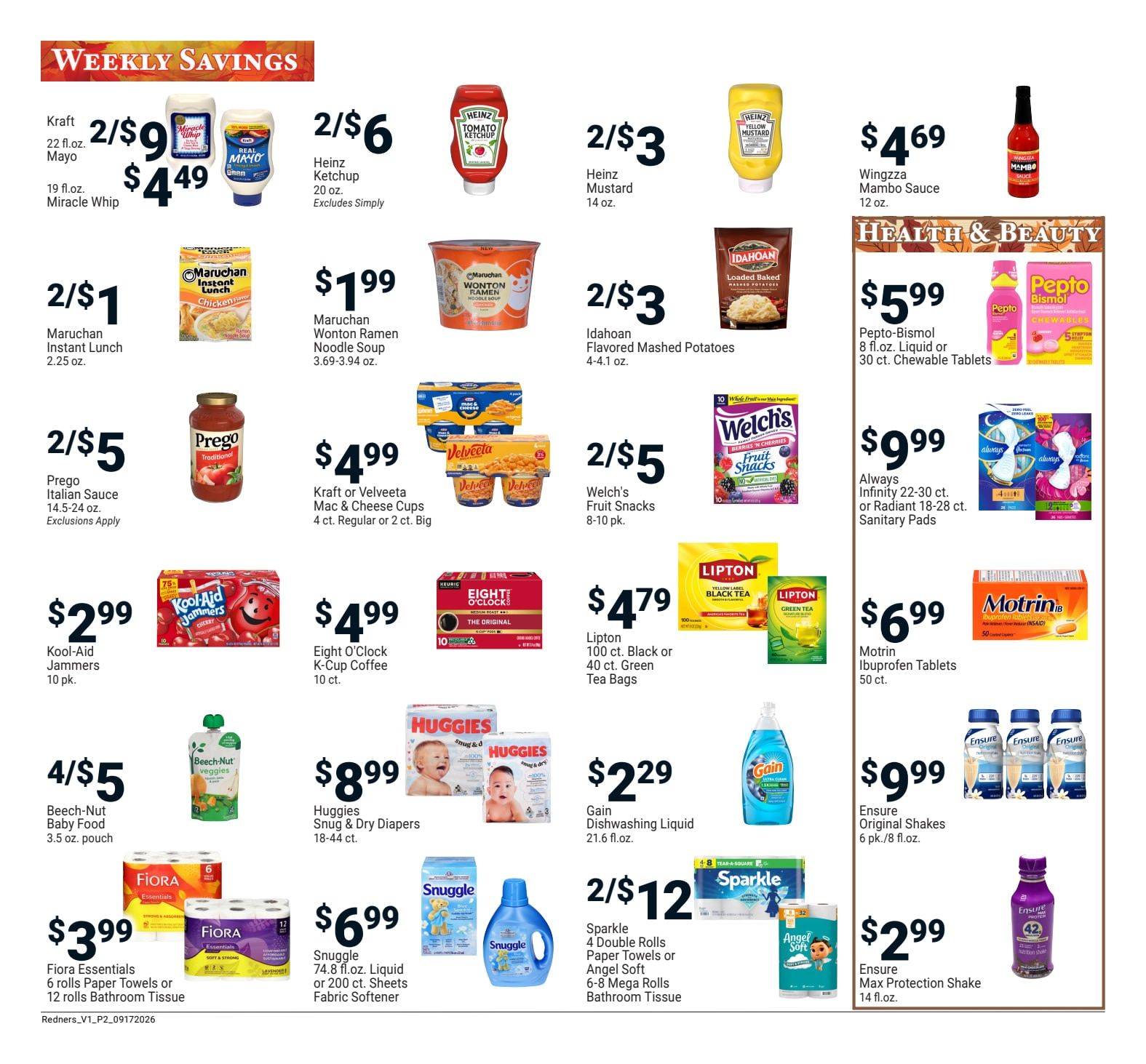 Redner's Markets (Nesquehoning, PA) Weekly Ad September 17 - 23, 2026