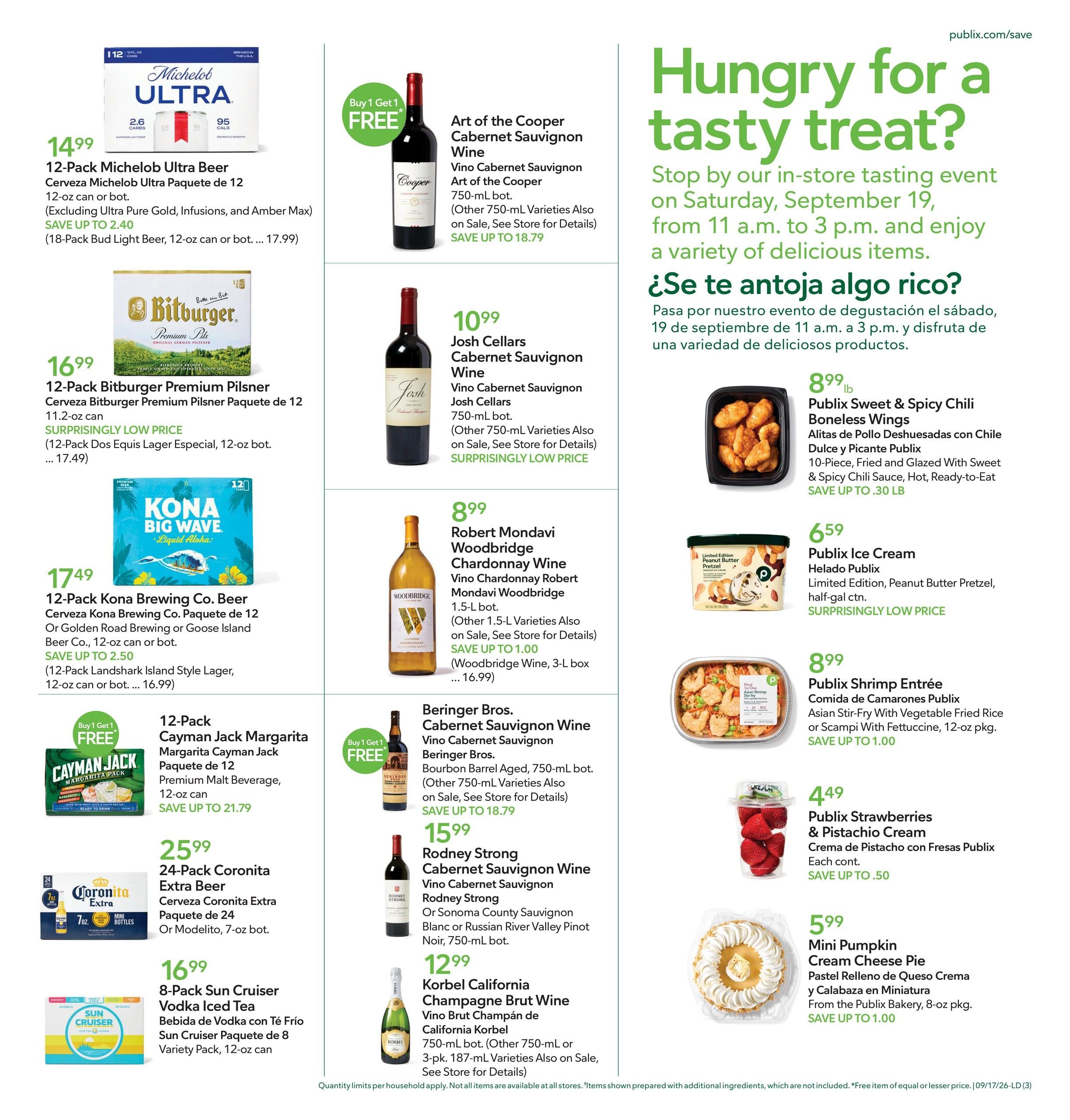 Publix (Cape Coral-St. Petersburg Area, FL) Anuncio Semanal Español Weekly Ad September 17 - 23, 2026