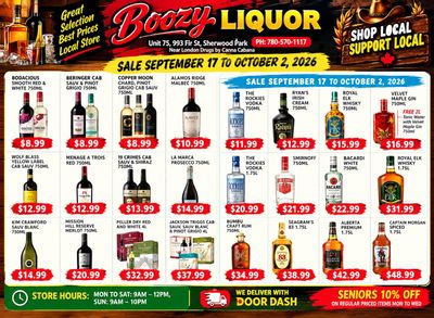 Boozy Liquor Flyer September 17 - October 2, 2026