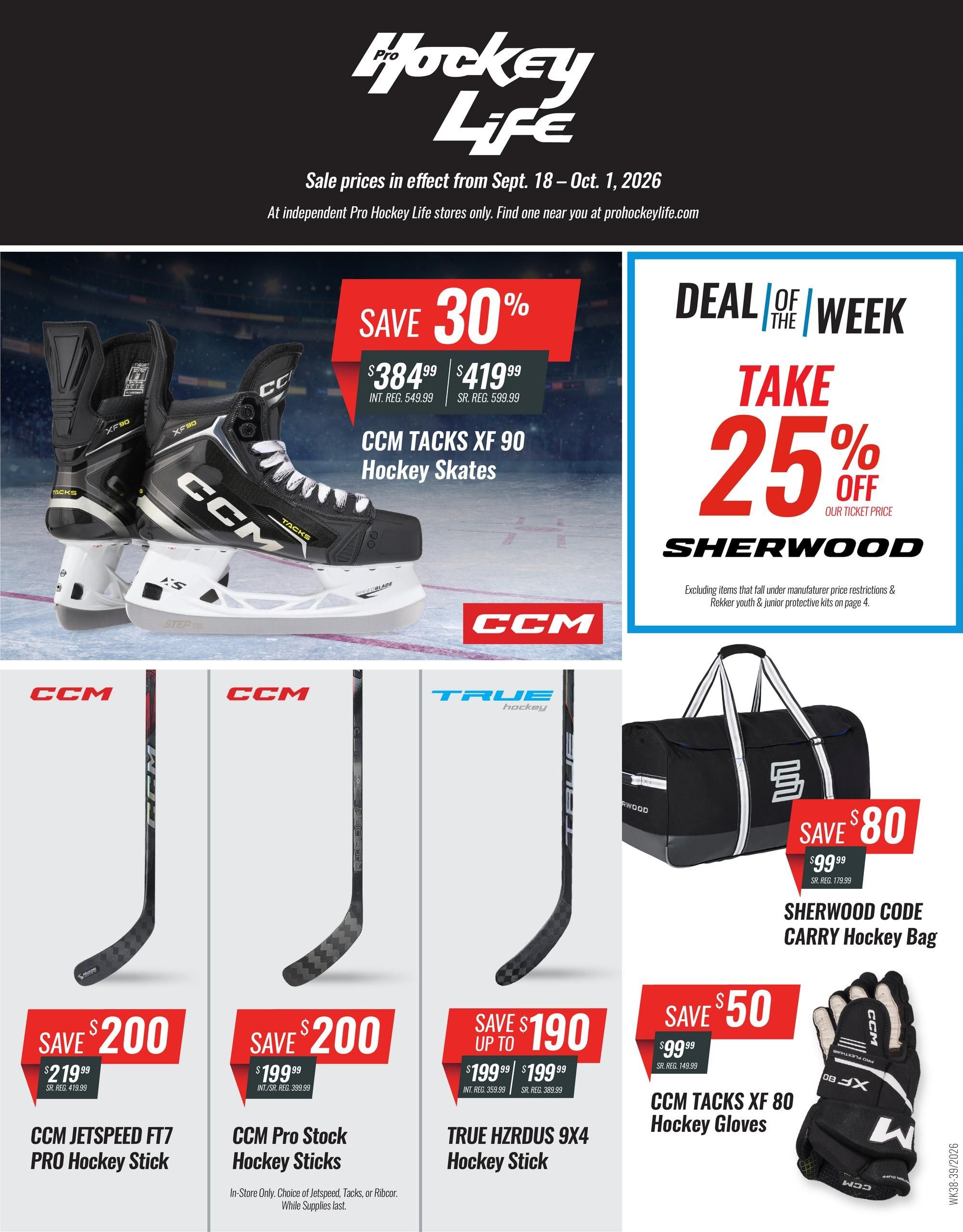 Pro Hockey Life Flyer September 18 to October 1