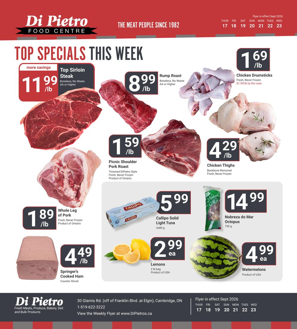 Di Pietro Food Centre Flyer September 17 to 23