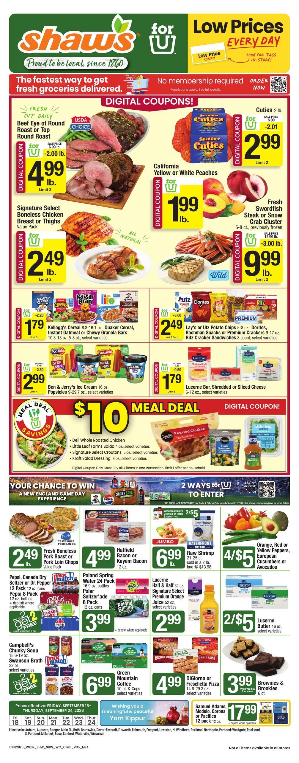 Shaw's (Augusta Area, ME) Weekly Ad September 18 - 24, 2026