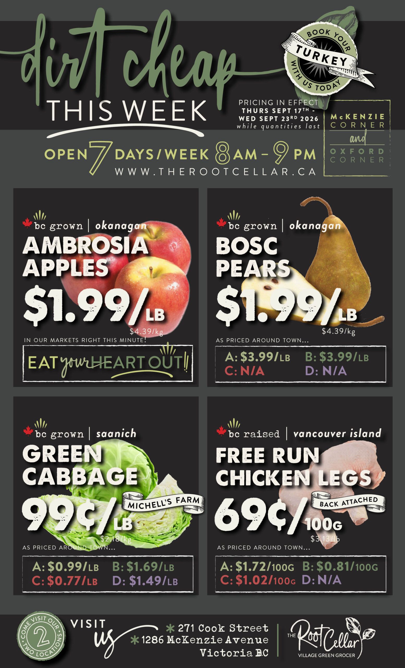 The Root Cellar Flyer September 17 to 23