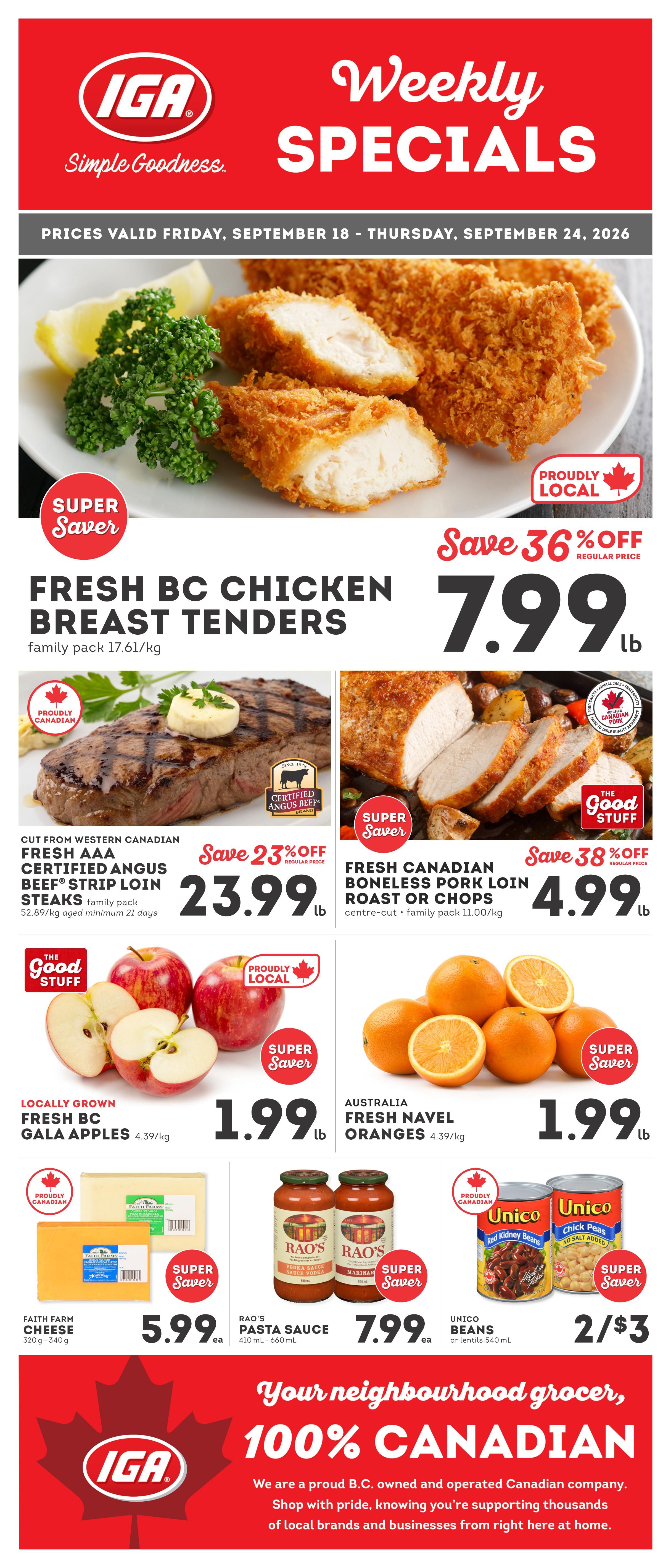 IGA Stores of BC Flyer September 18 to 24