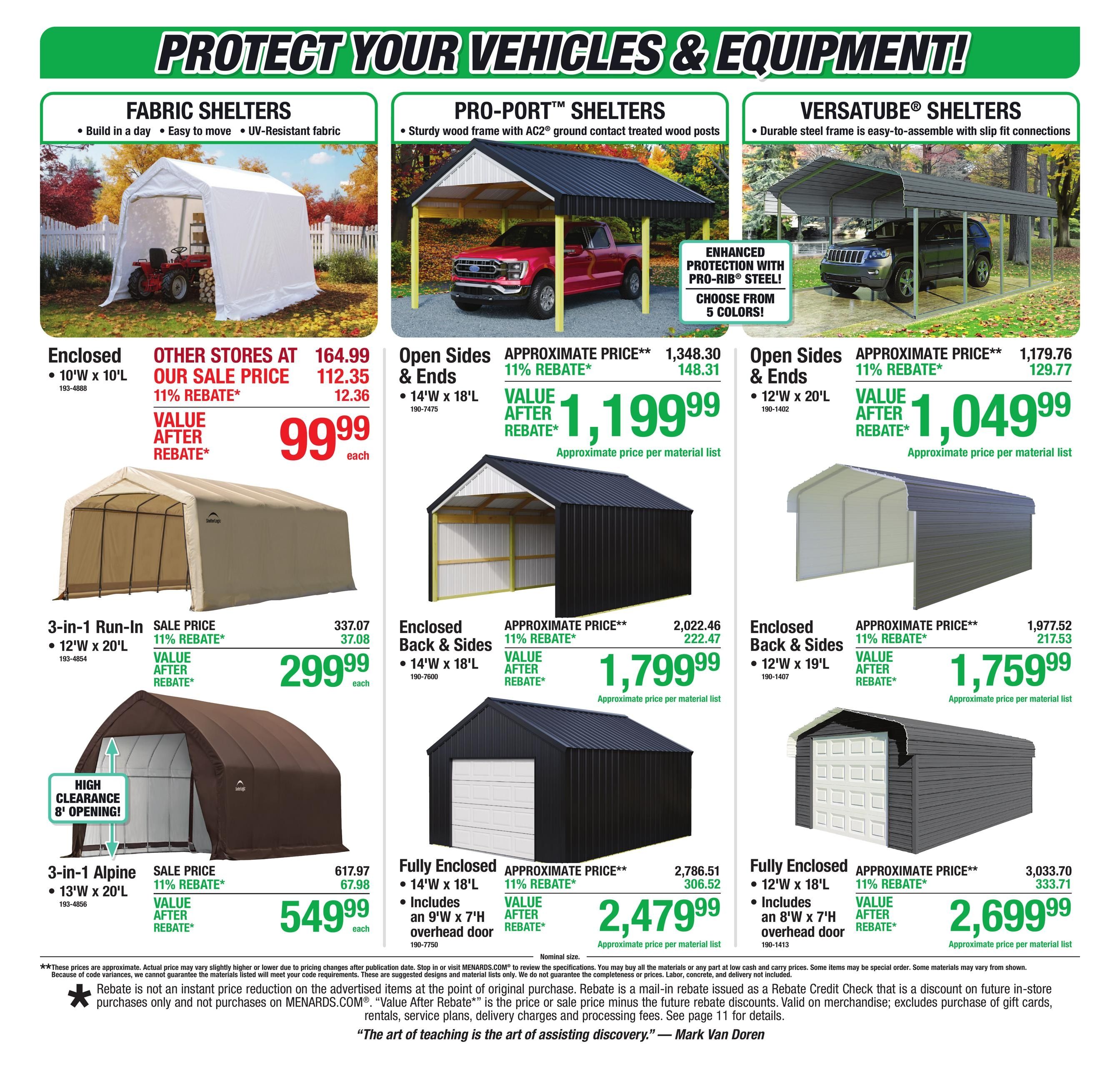Menards (Caldwell Area, OH) 11% Rebate Sale Weekly Ad September 17 - 27, 2026
