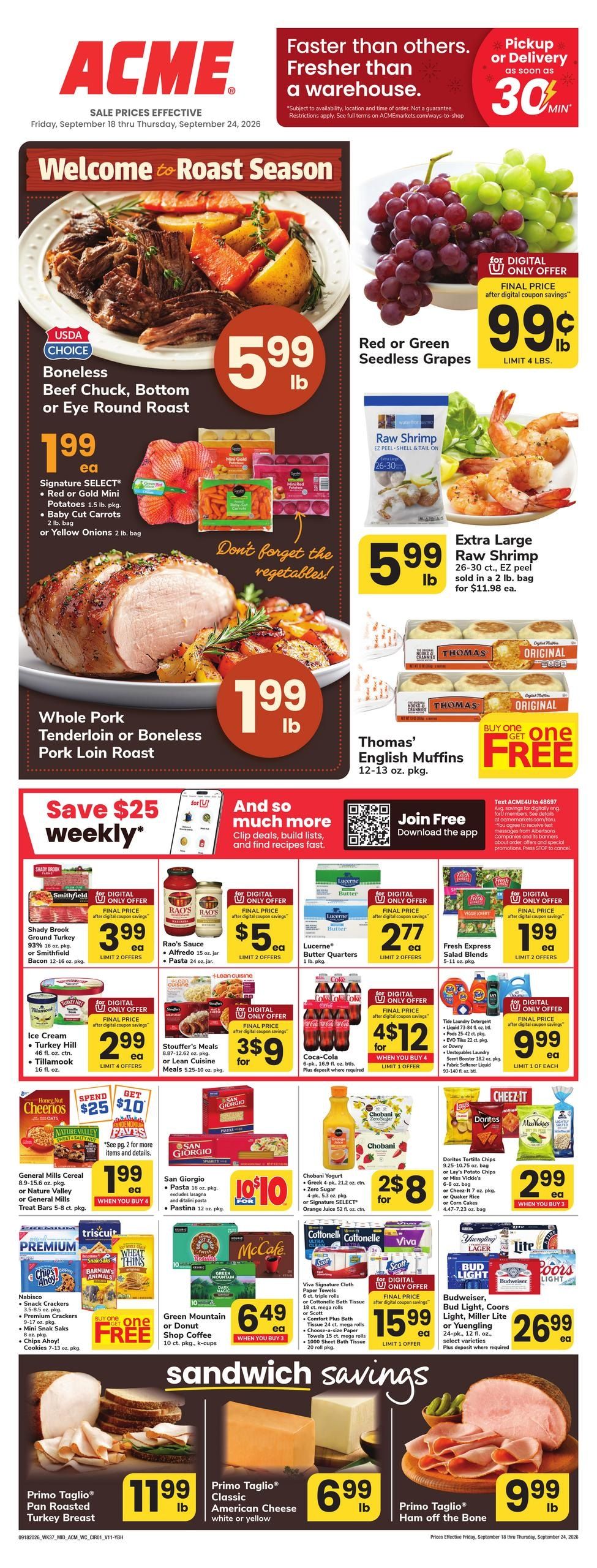 Acme Markets (Waterbury Area, CT) Weekly Ad September 18 - 24, 2026