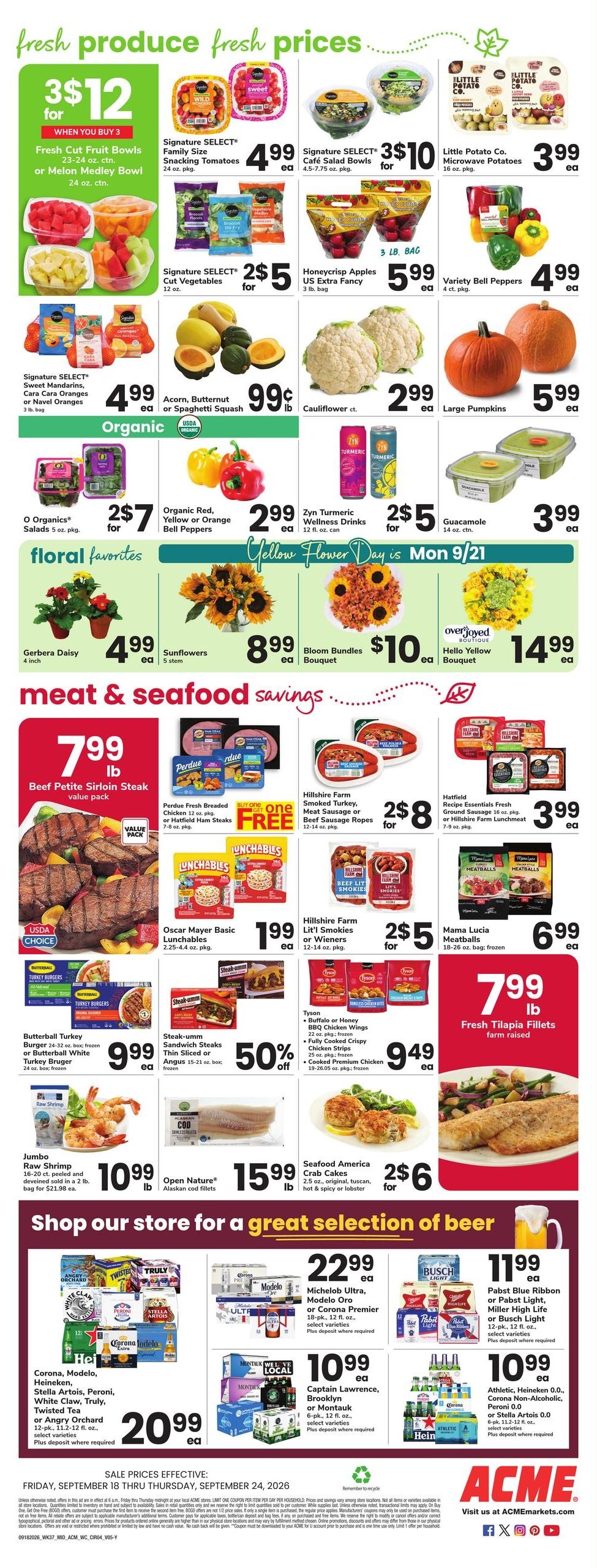 Acme Markets (Waterbury Area, CT) Weekly Ad September 18 - 24, 2026