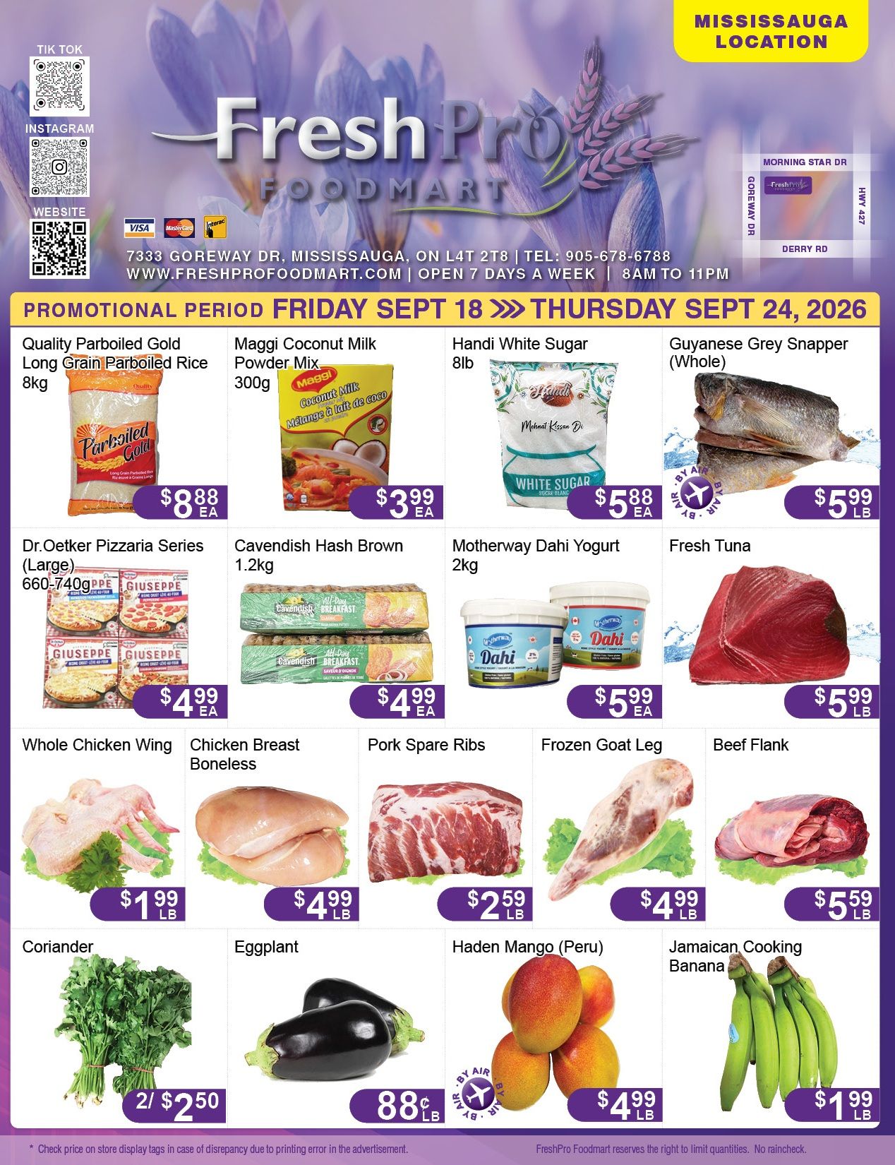 FreshPro Foodmart (Mississauga) Flyer September 18 to 24