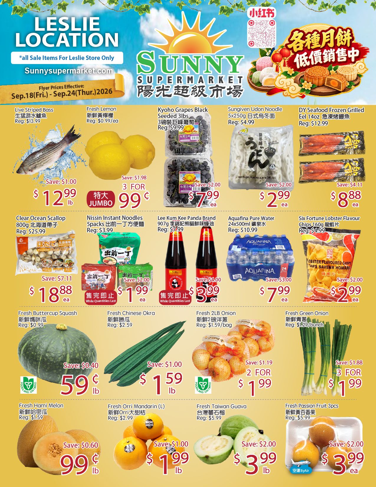 Sunny Supermarket (Leslie) Flyer September 18 to 24