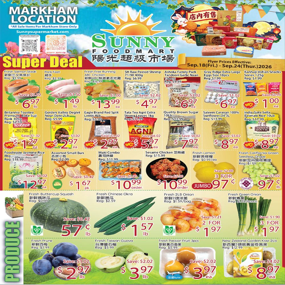Sunny Foodmart (Markham) Flyer September 18 to 24