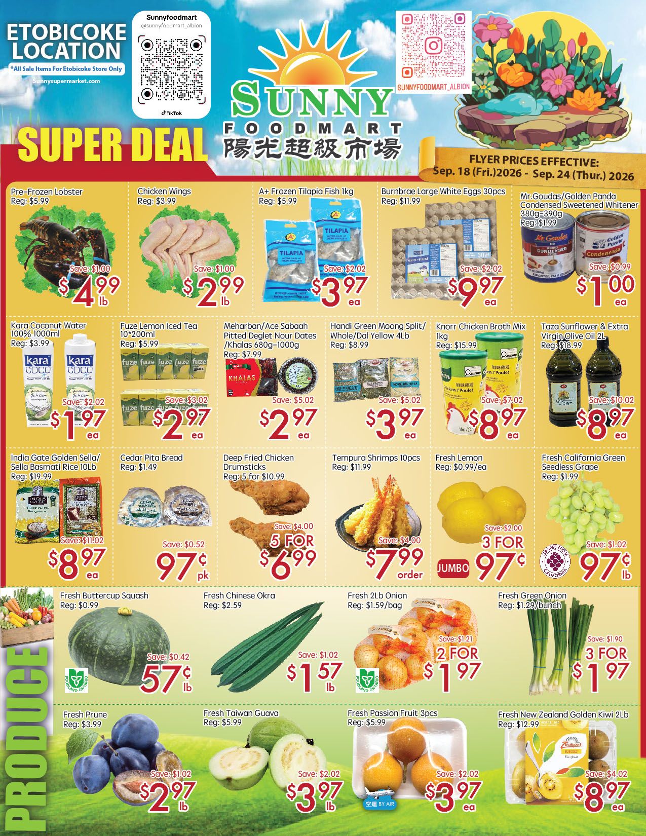 Sunny Foodmart (Etobicoke) Flyer September 18 to 24