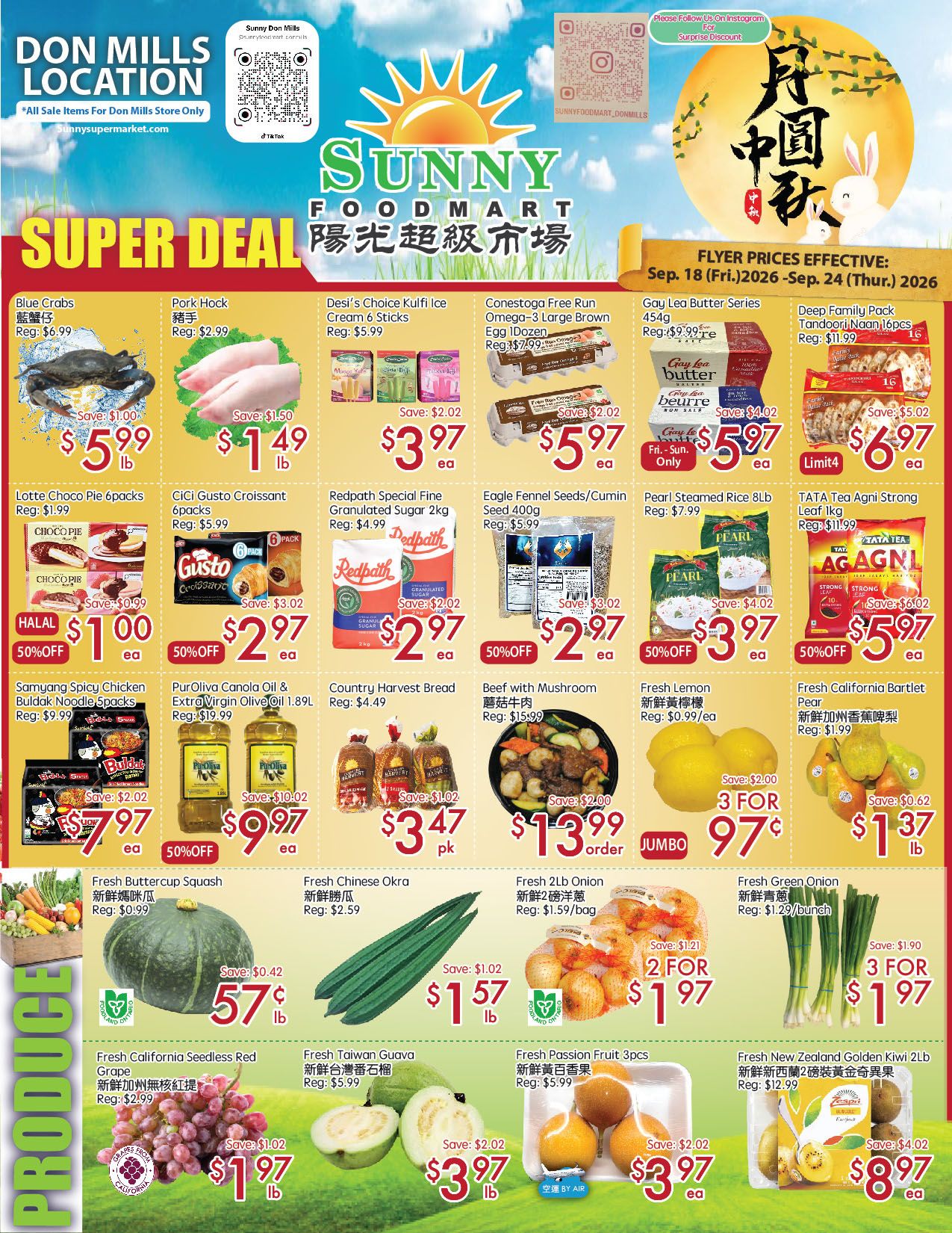 Sunny Foodmart (Don Mills) Flyer September 18 to 24