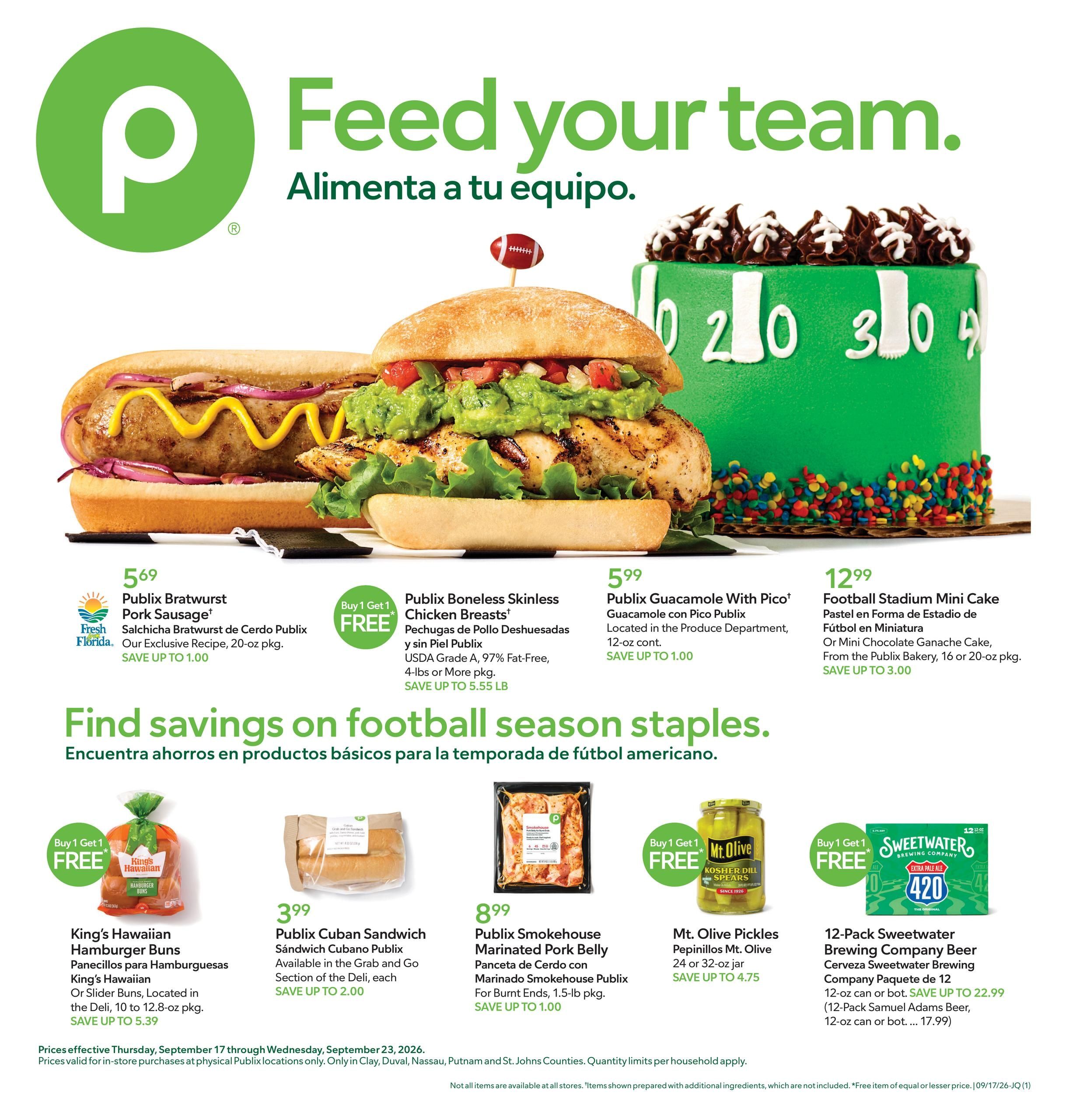 Publix (Jacksonville-Saint Augustine Area, FL) Anuncio Semanal Español Weekly Ad September 17 - 23, 2026