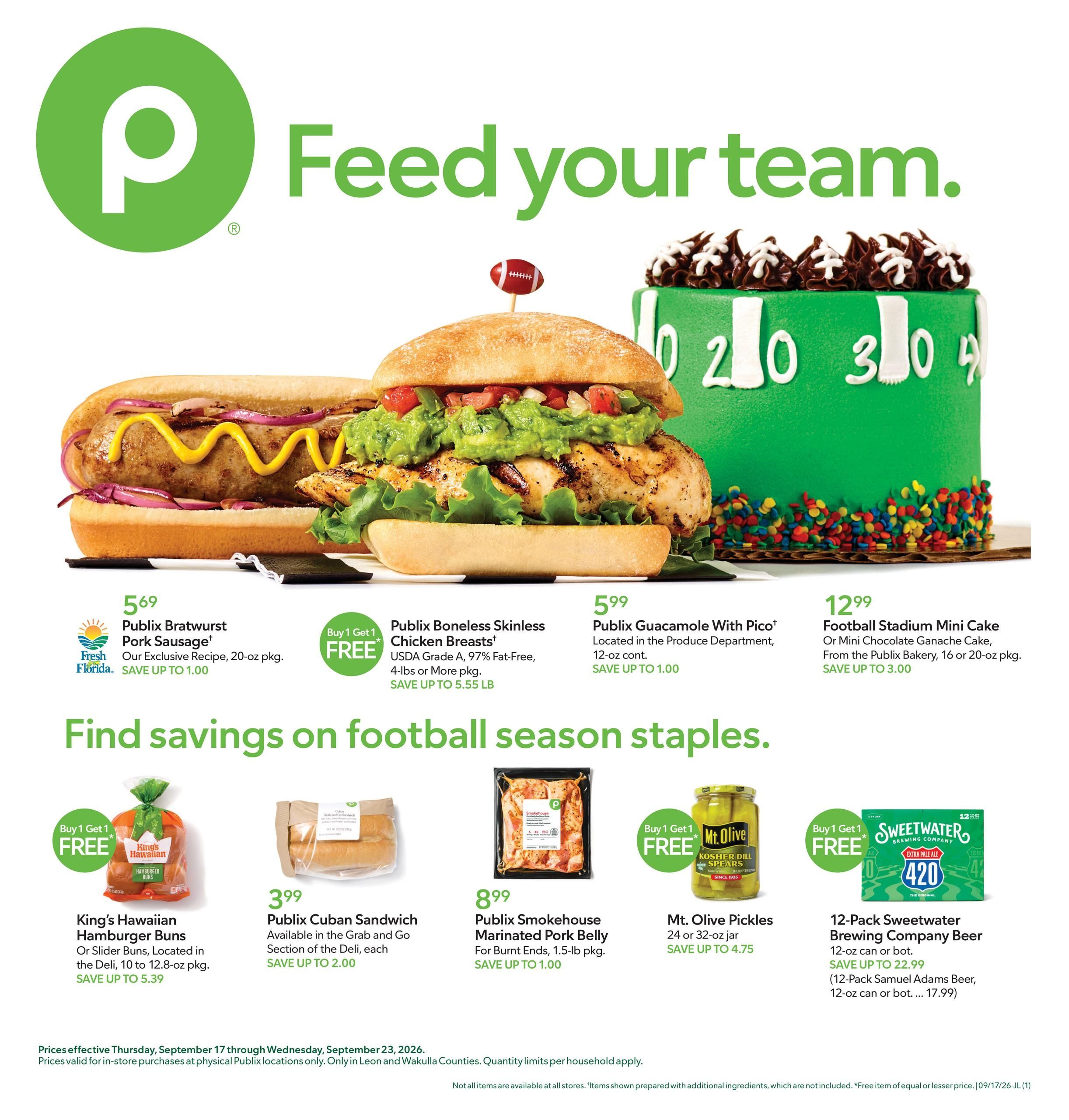Publix (Jacksonville-Tallahassee Area, FL) Weekly Ad September 17 - 23, 2026