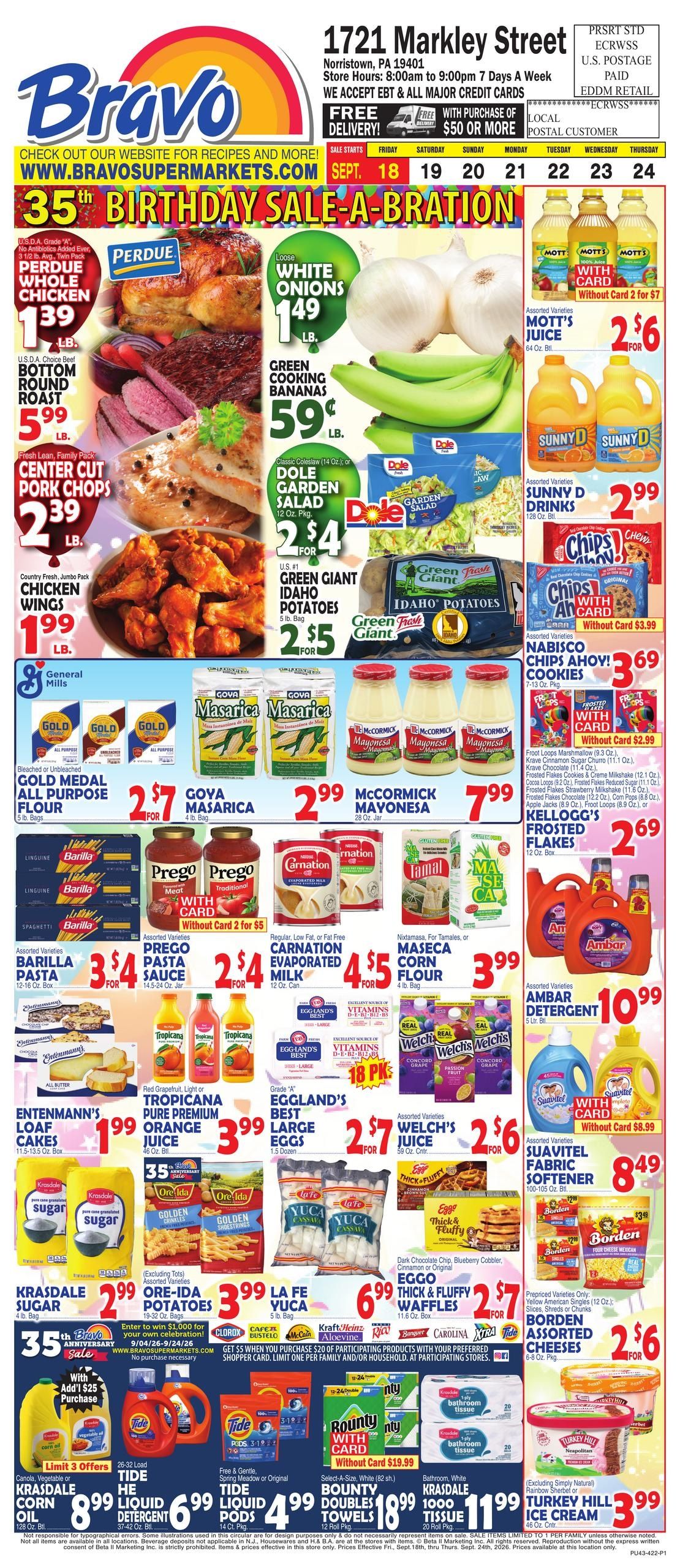 Bravo Supermarket (Valley Forge Area, PA) Weekly Ad September 18 - 24, 2026