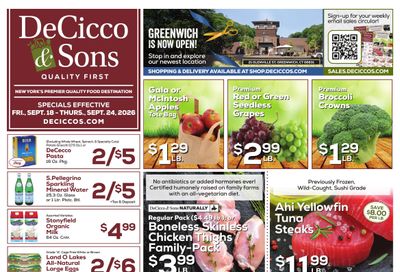 DeCicco & Sons Weekly Ad September 18 - 24, 2026