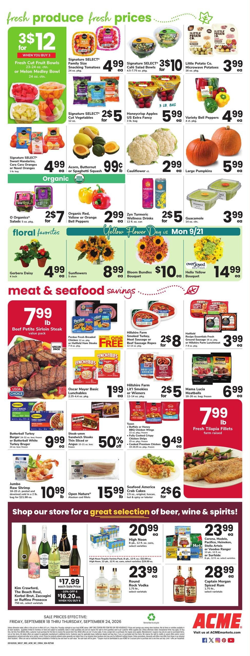 Acme Markets (Jersey City Area, NJ) Weekly Ad September 18 - 24, 2026