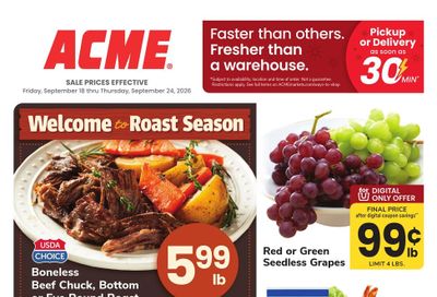 Acme Markets (Millbrook Area, NY) Weekly Ad September 18 - 24, 2026