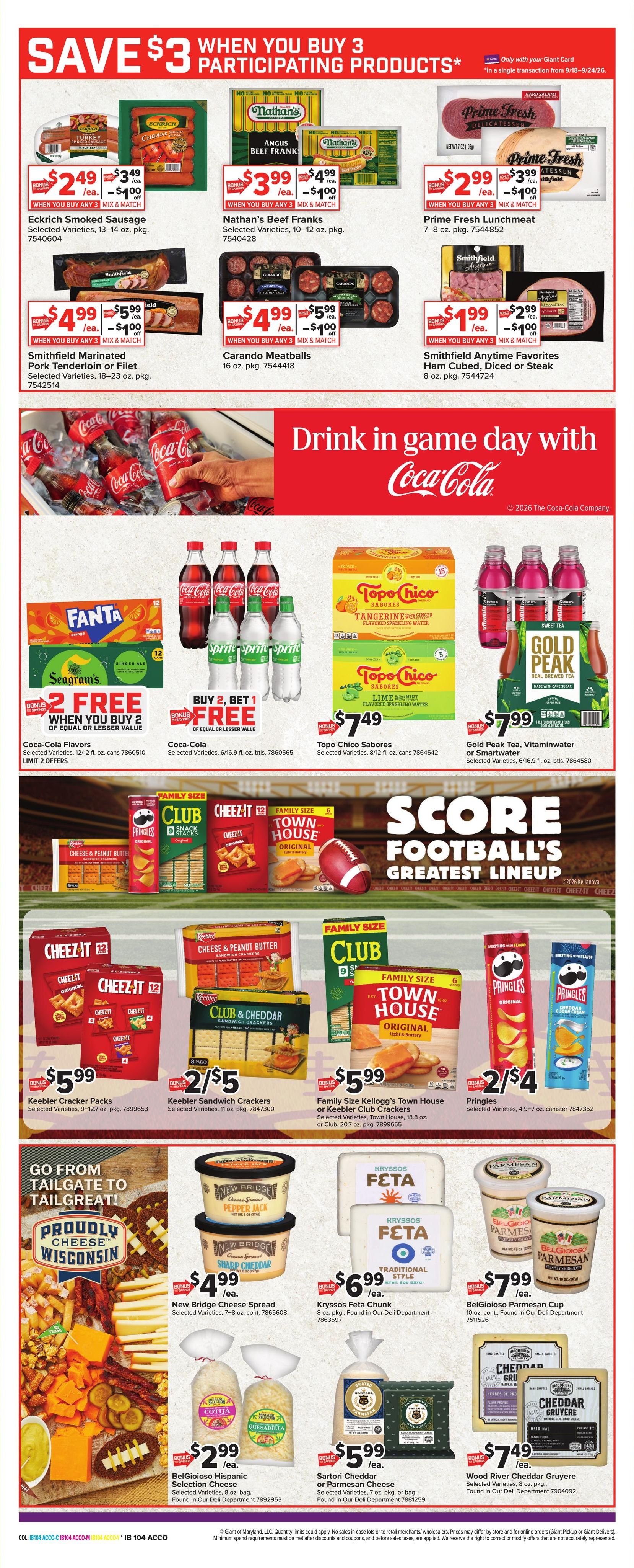 Giant Food (Washington Area, DC) Weekly Ad September 18 - 24, 2026
