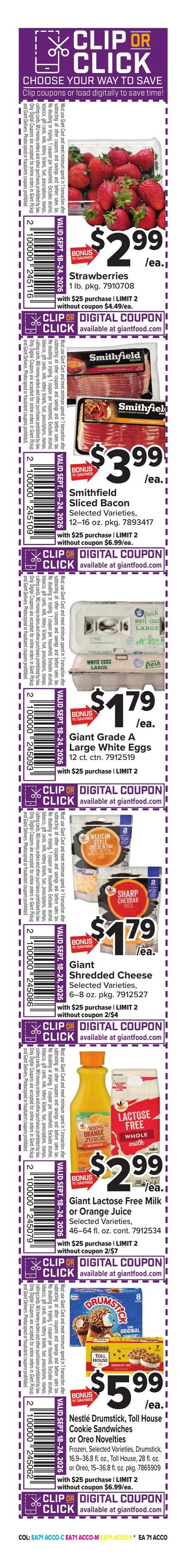 Giant Food (Washington Area, DC) Weekly Ad September 18 - 24, 2026