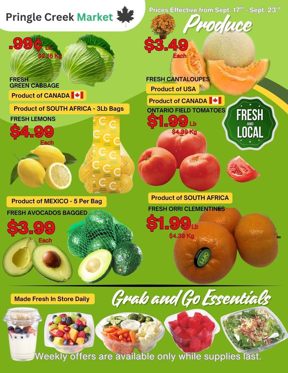 Pringle Creek Market Flyer September 17 to 23