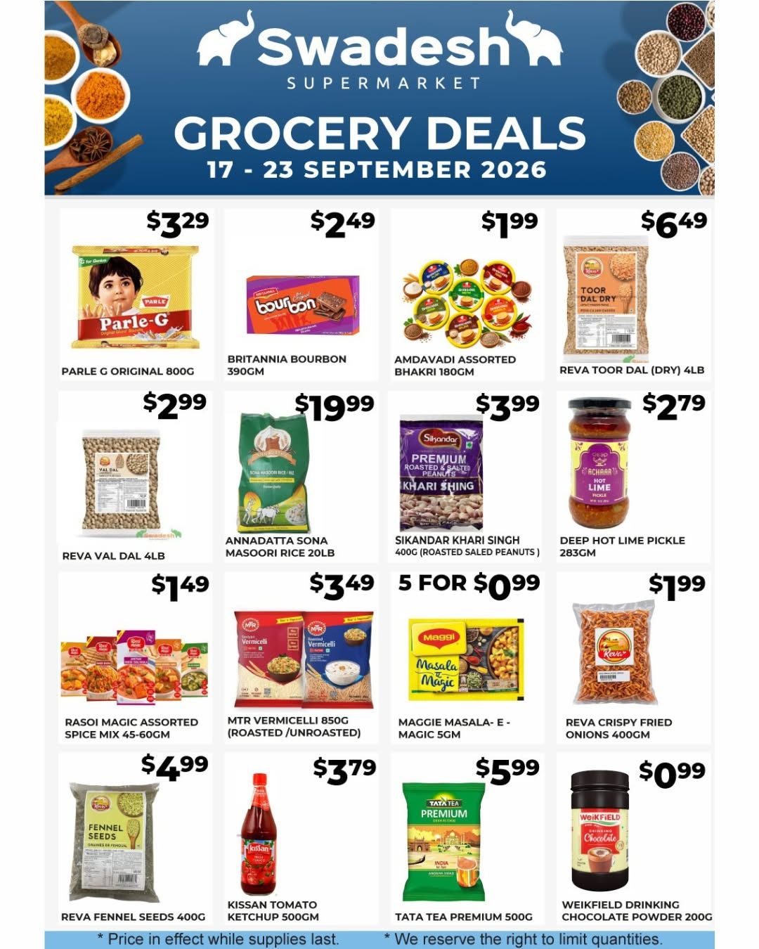 Swadesh Supermarket Flyer September 17 to 23