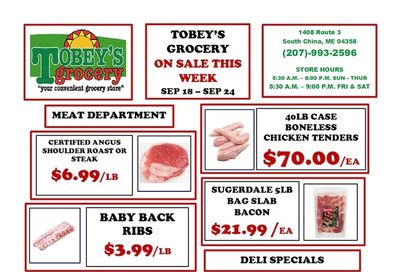 Tobey's Grocery Weekly Ad September 17 - 23, 2026
