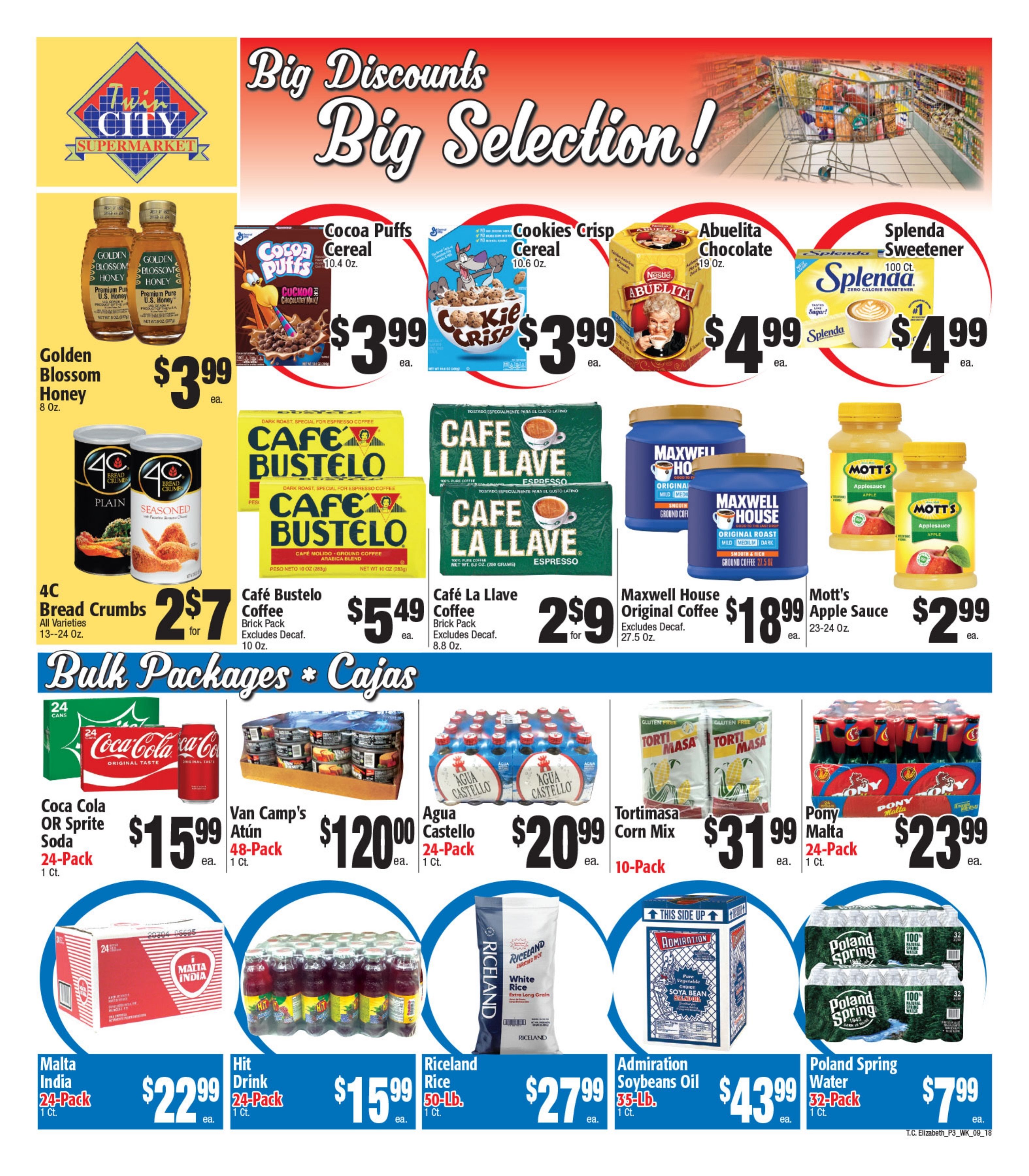 Twin City Supermarket (1016 Sherman Avenue, Elizabeth, NJ) Weekly Ad September 17 - 23, 2026