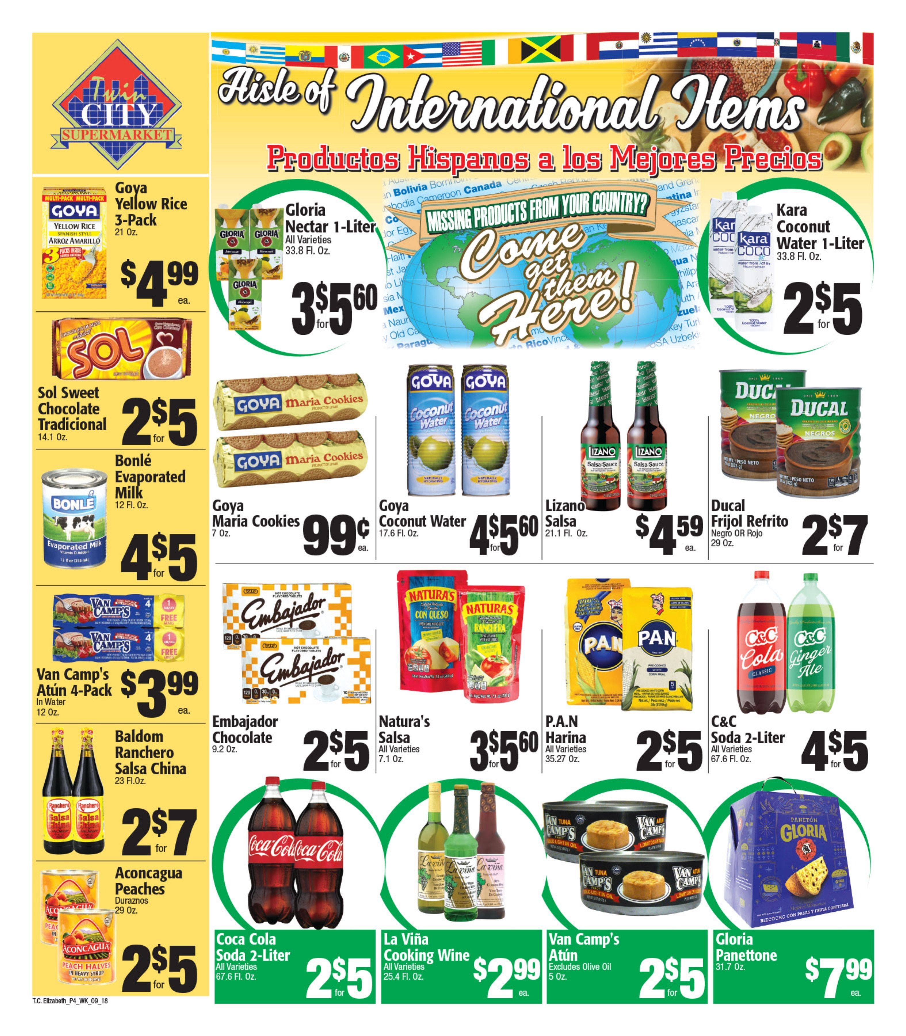 Twin City Supermarket (1016 Sherman Avenue, Elizabeth, NJ) Weekly Ad September 17 - 23, 2026