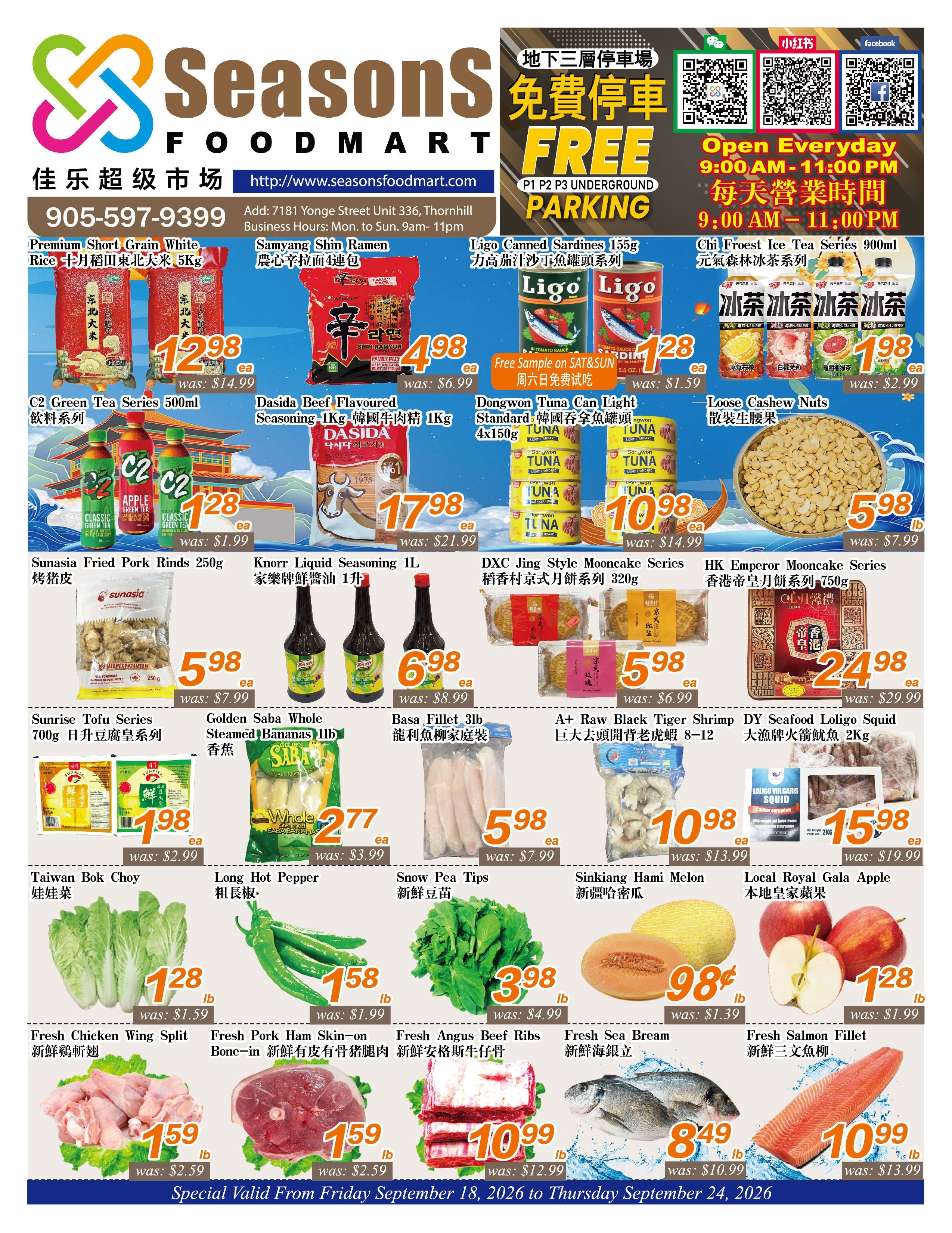 Seasons Food Mart (Thornhill) Flyer September 18 to 24