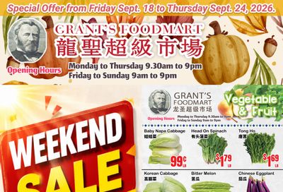Grant's Food Mart Flyer September 18 to 24