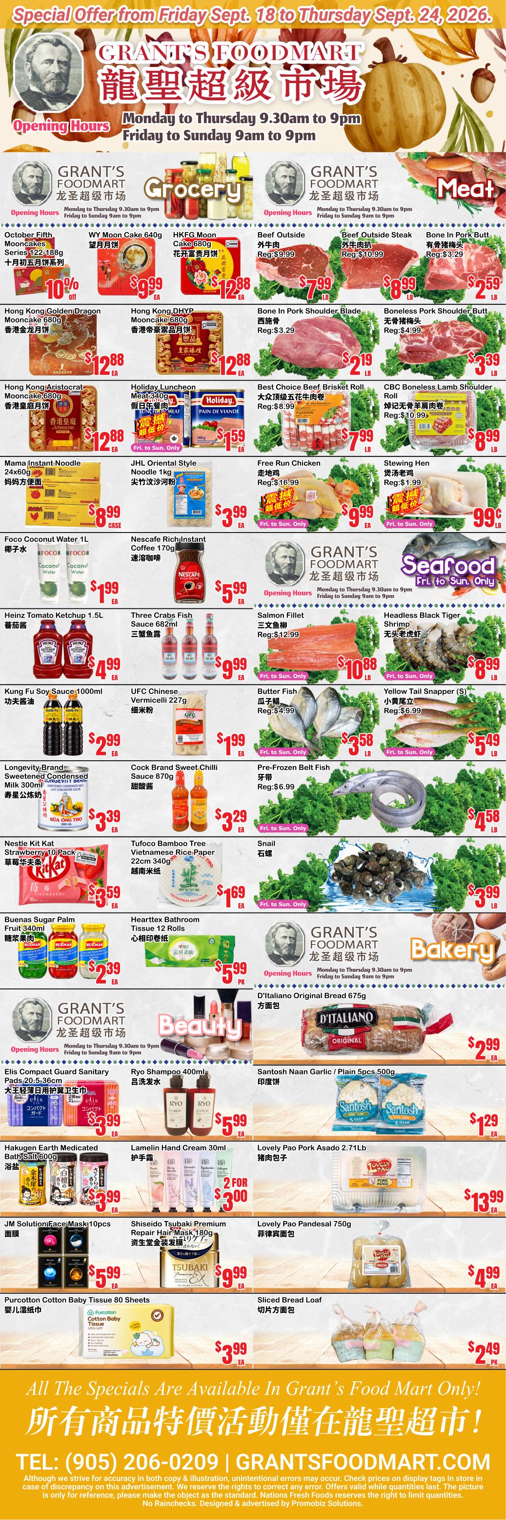 Grant's Food Mart Flyer September 18 to 24