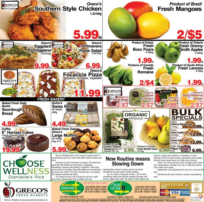 Greco's Fresh Market Flyer September 18 to October 1