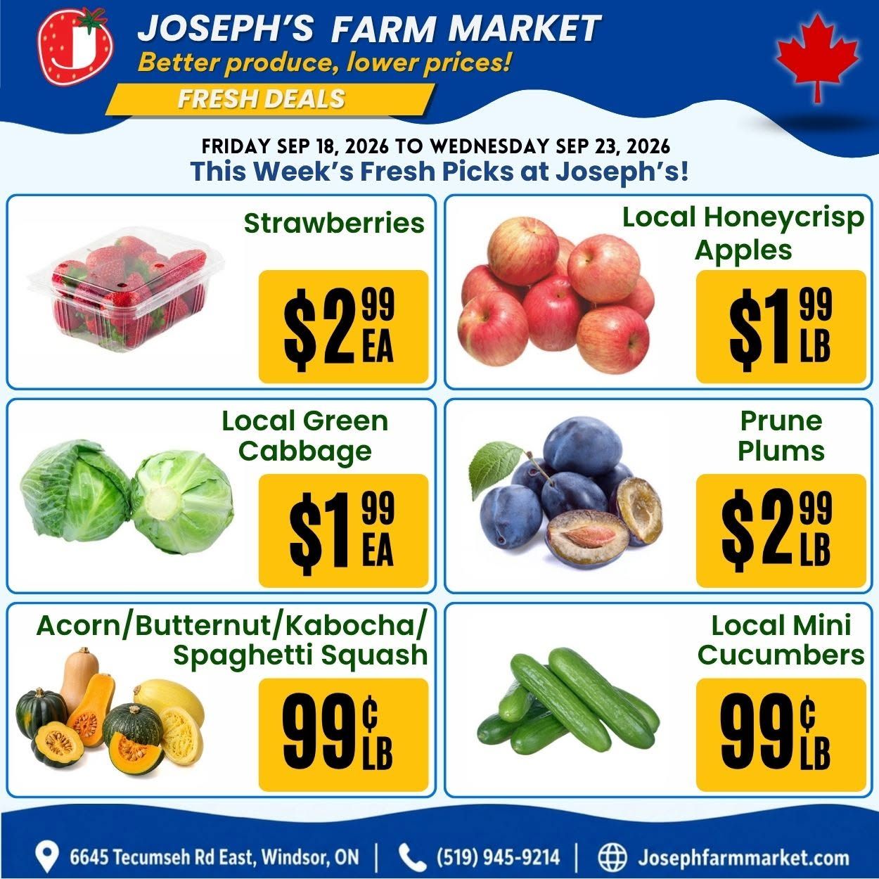 Joseph's Farm Market Flyer September 18 to 23