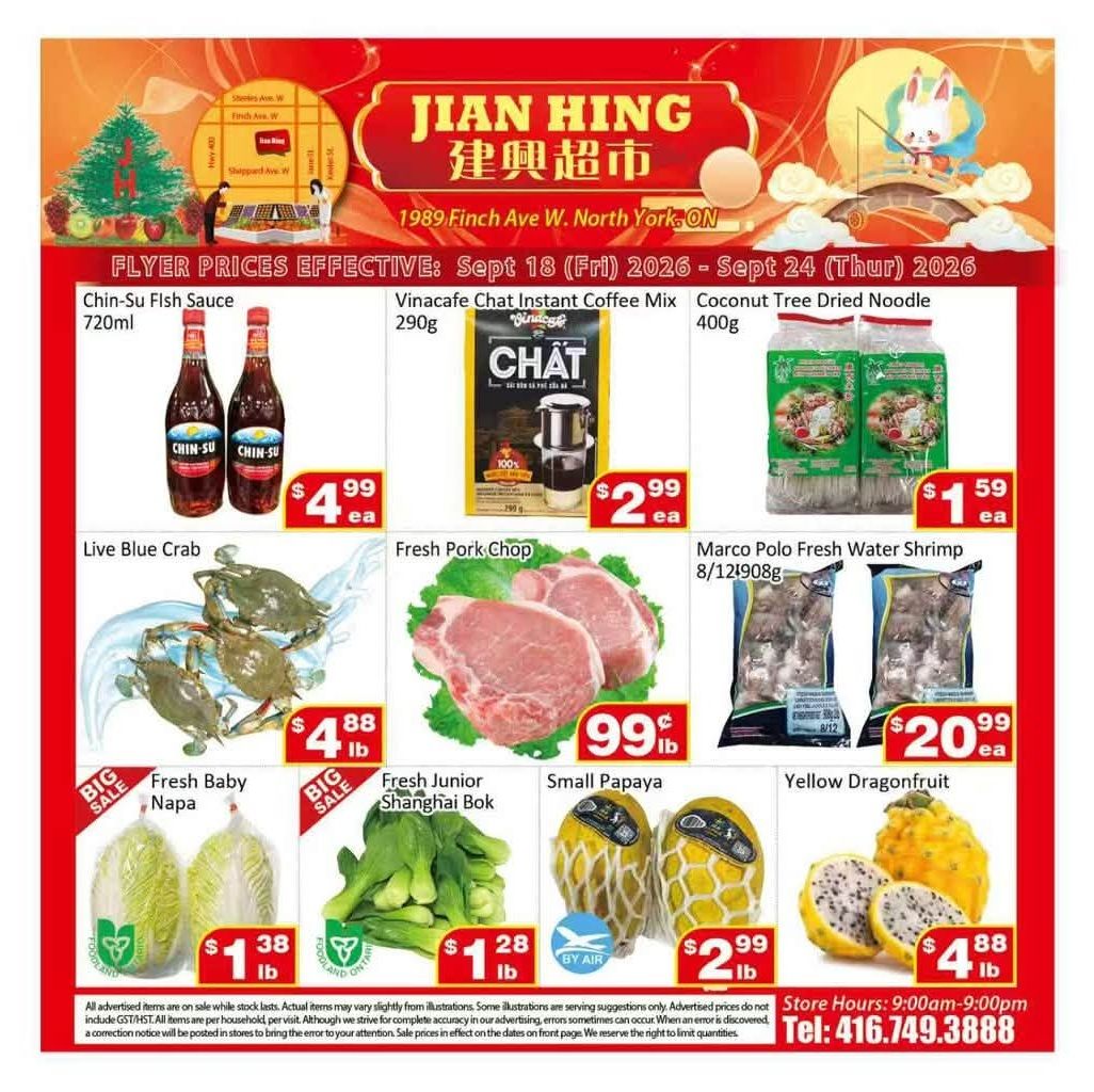 Jian Hing Supermarket (North York) Flyer September 18 to 24