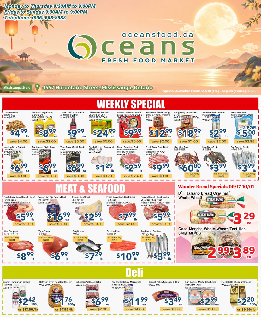 Oceans Fresh Food Market (Mississauga) Flyer September 18 to 24