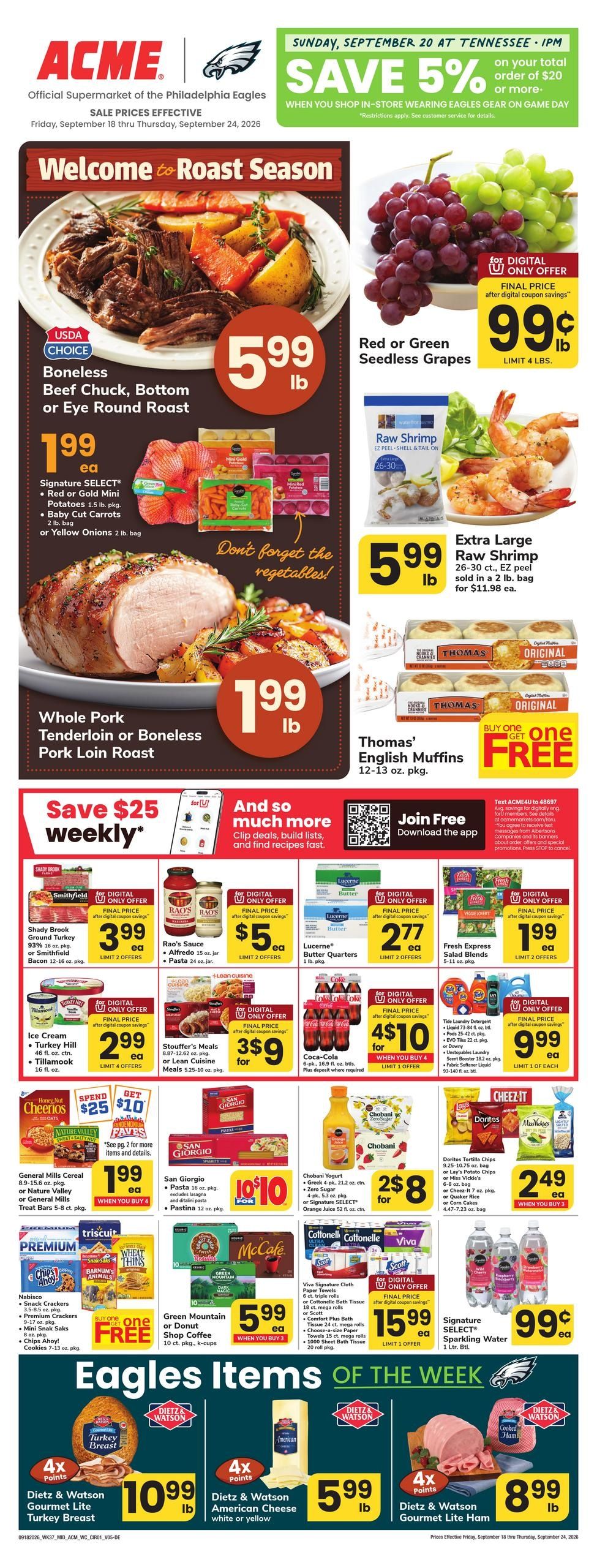 Acme Markets (Dover Area, DE) Weekly Ad September 18 - 24, 2026