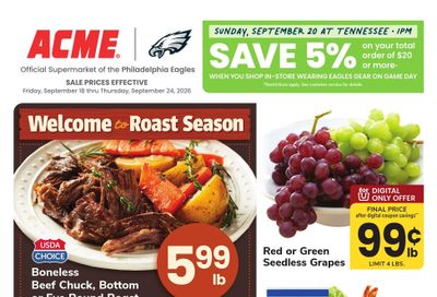 Acme Markets (Dover Area, DE) Weekly Ad September 18 - 24, 2026