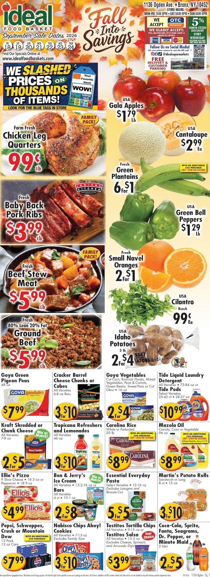 Ideal Food Basket (Bronx, NY) Weekly Ad September 18 - 24, 2026