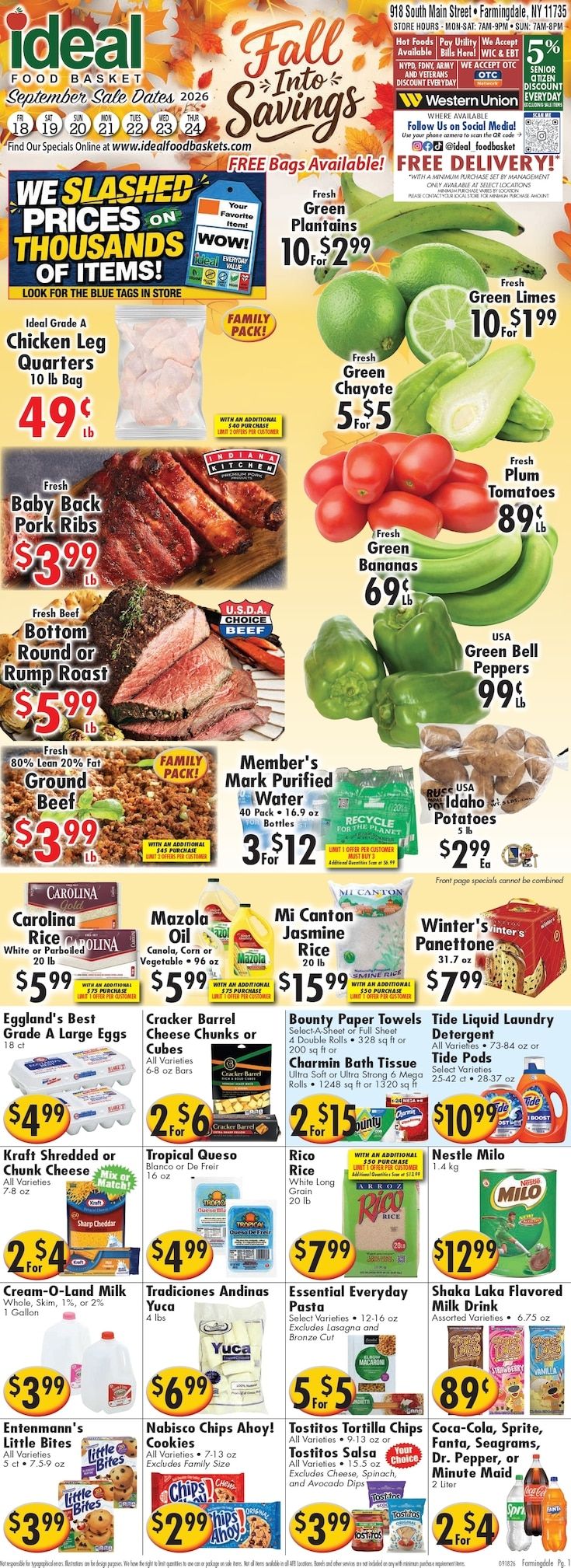 Ideal Food Basket (Farmingdale, NY) Weekly Ad September 18 - 24, 2026