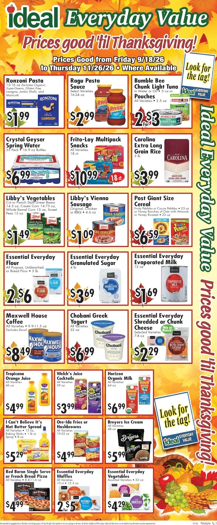 Ideal Food Basket (Philadelphia, PA) Weekly Ad September 18 - 24, 2026